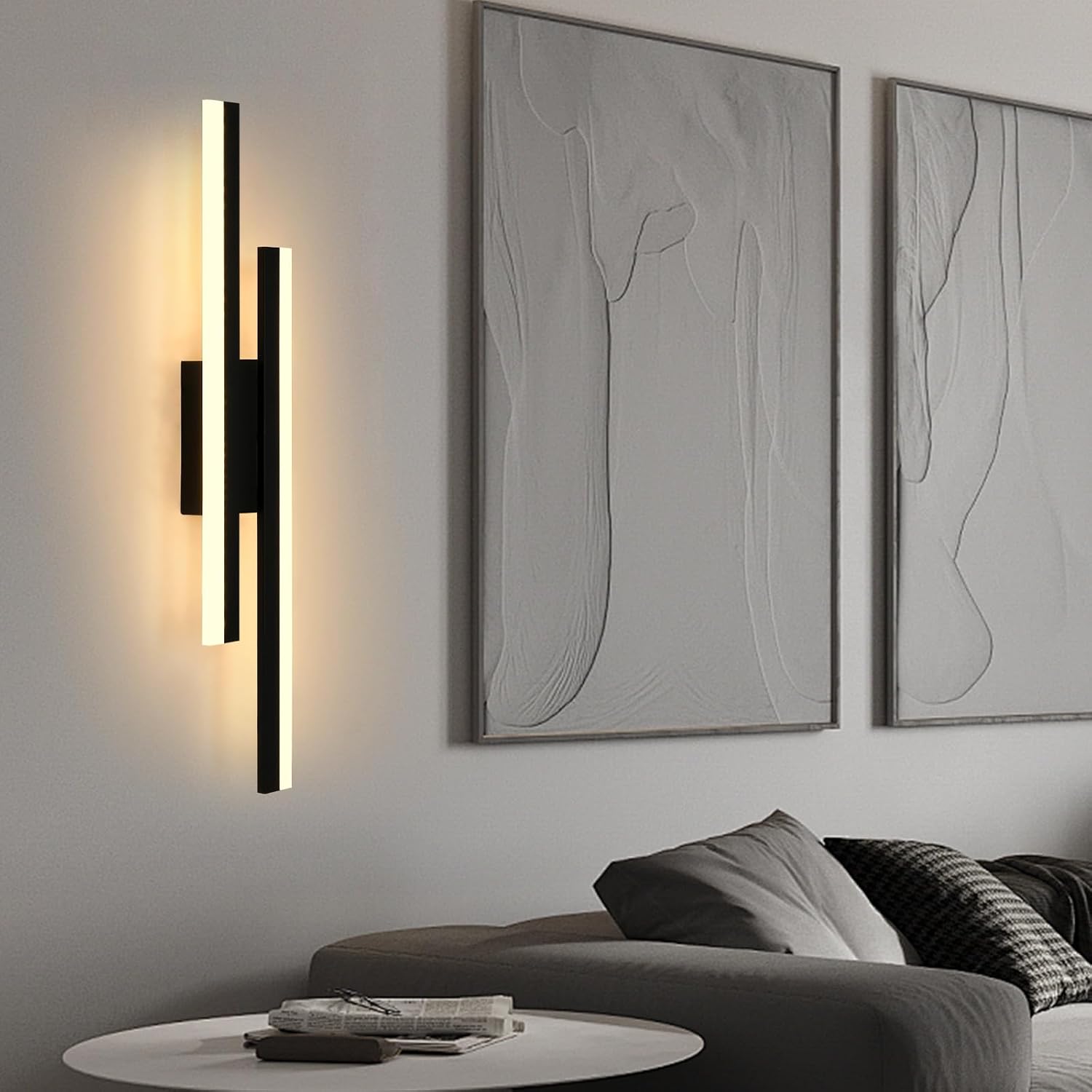 Detalle de Riserva LED-Wandleuchte Wandleuchte innen modern 16W 1.800 lm, 40 cm, warmweiß 3000K – schwarz