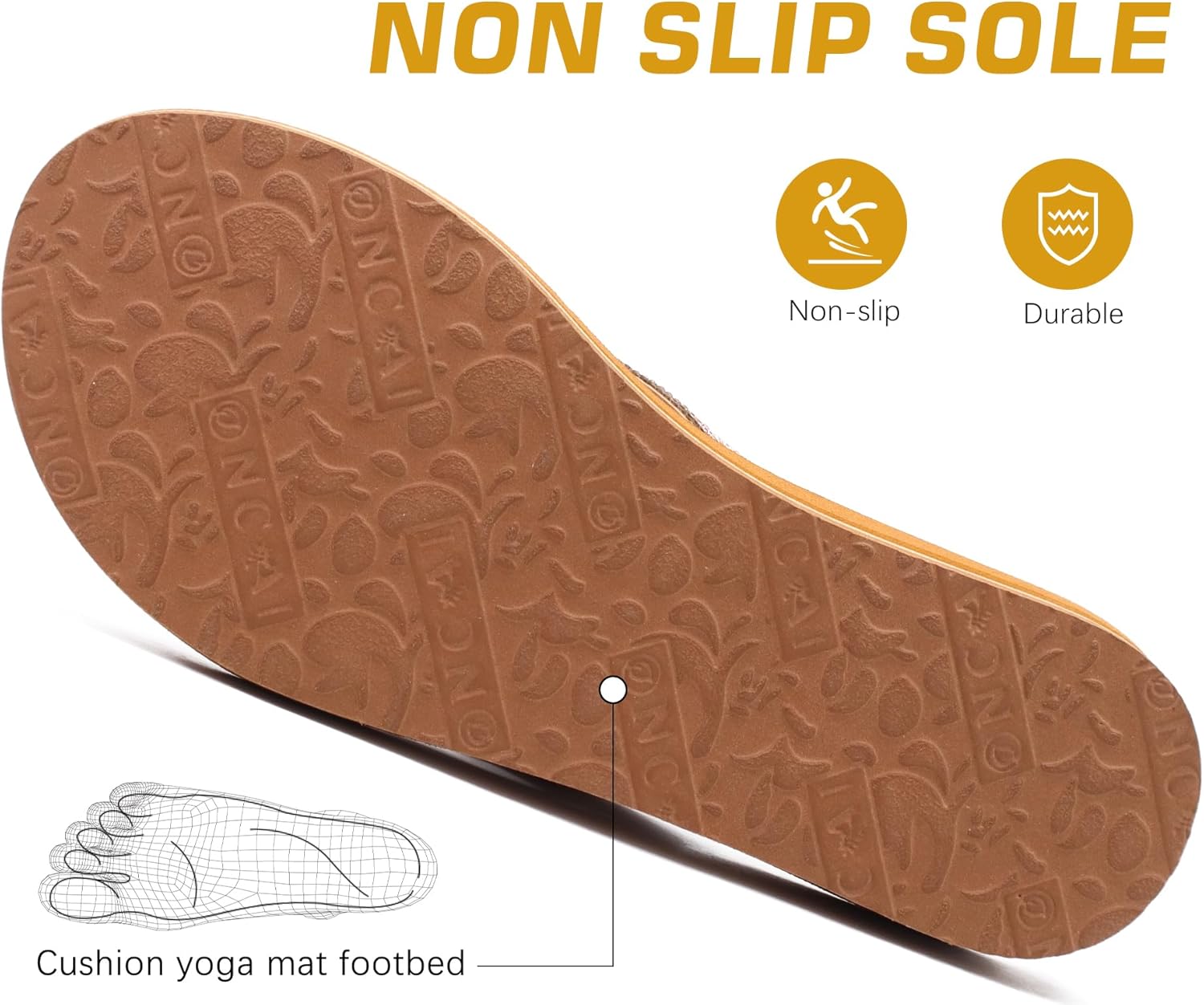 Thumbnail 5 de ONCAI Damen Zehentrenner Flip Flops mit Glitter – Orthopädischer Halt, Memory Foam Einlage 36–43 EU