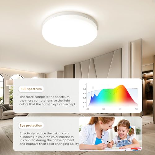 Thumbnail 6 de Kuwork Plafón LED de Techo 48W 4000K 4800LM IP44 Ø30cm: iluminación eficiente para cocina, baño y dormitorio