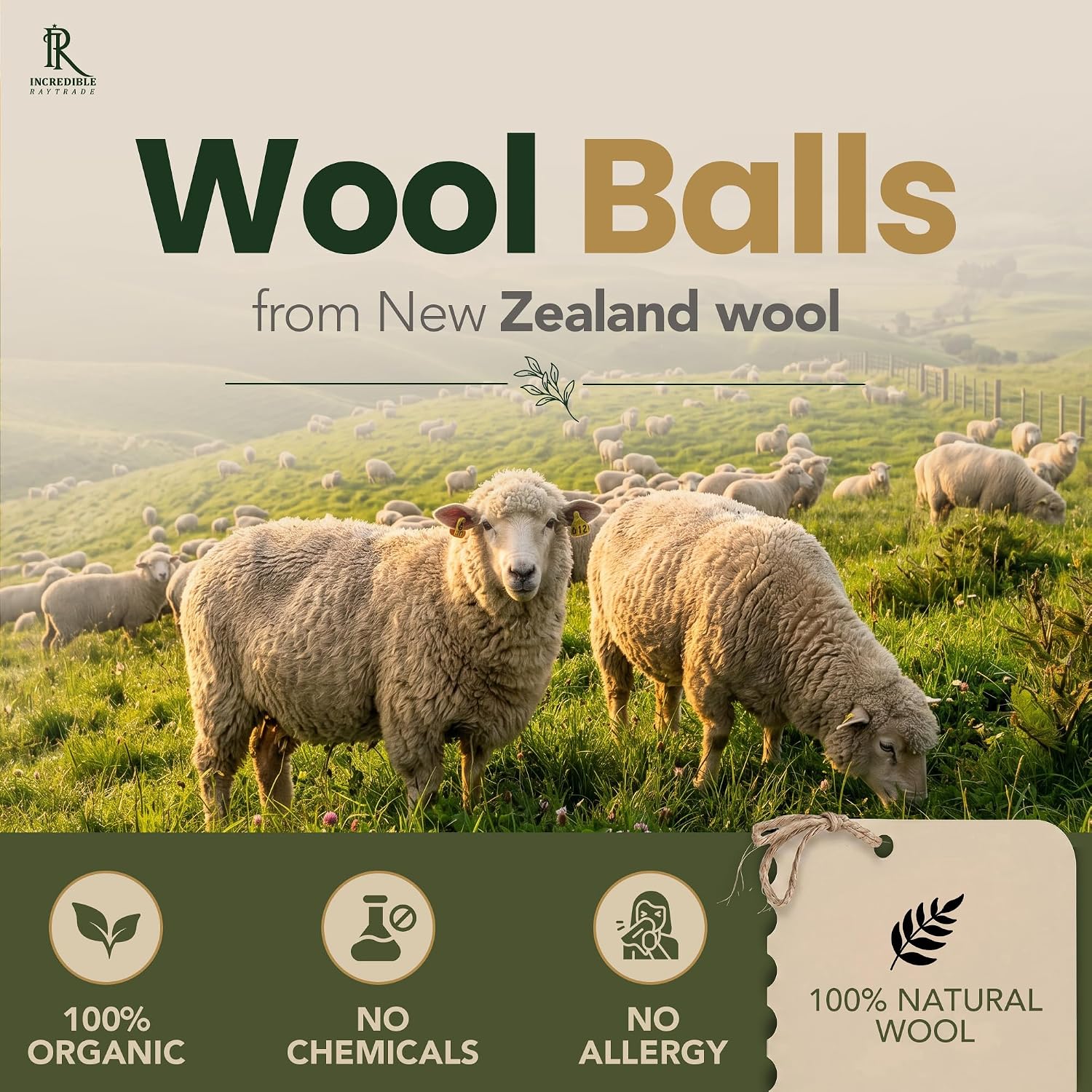Detalle de RAYTRADE Wool Dryer Balls, New Zealand wool