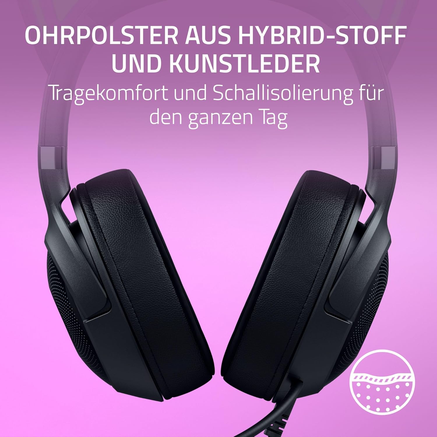 Thumbnail 6 de Razer Kraken Kitty V2 – kabelgebundenes RGB-Headset mit 7.1-Surround, HyperClear Mikro und Katzenohren-Look (schwarz)