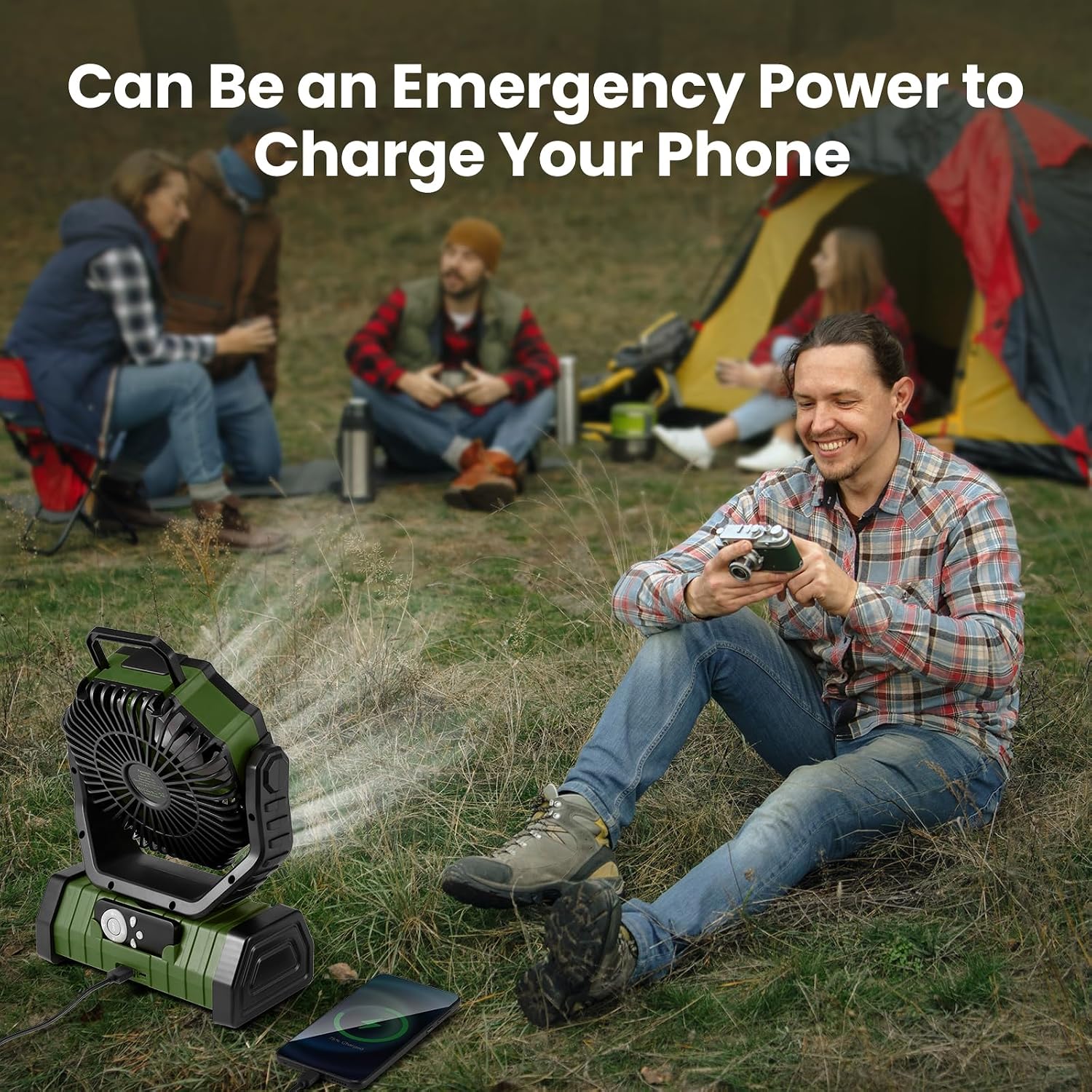 Detalle de Odoland 30000mAh Camping Fan with LED Lantern