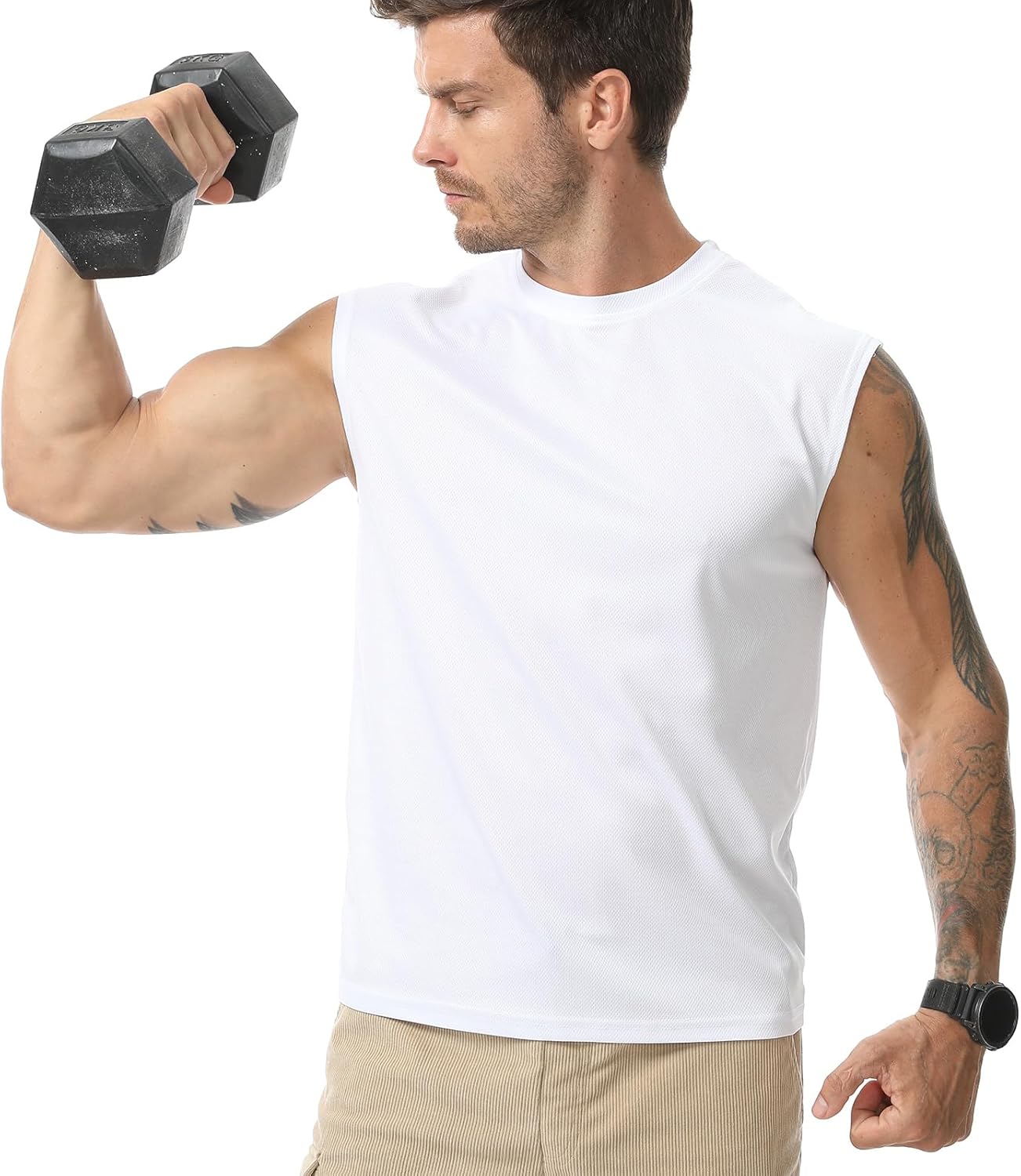 Thumbnail 1 de Suwangi 3 Pezzi Canotte da Uomo: set sportivo, traspirante e leggero per palestra e outdoor