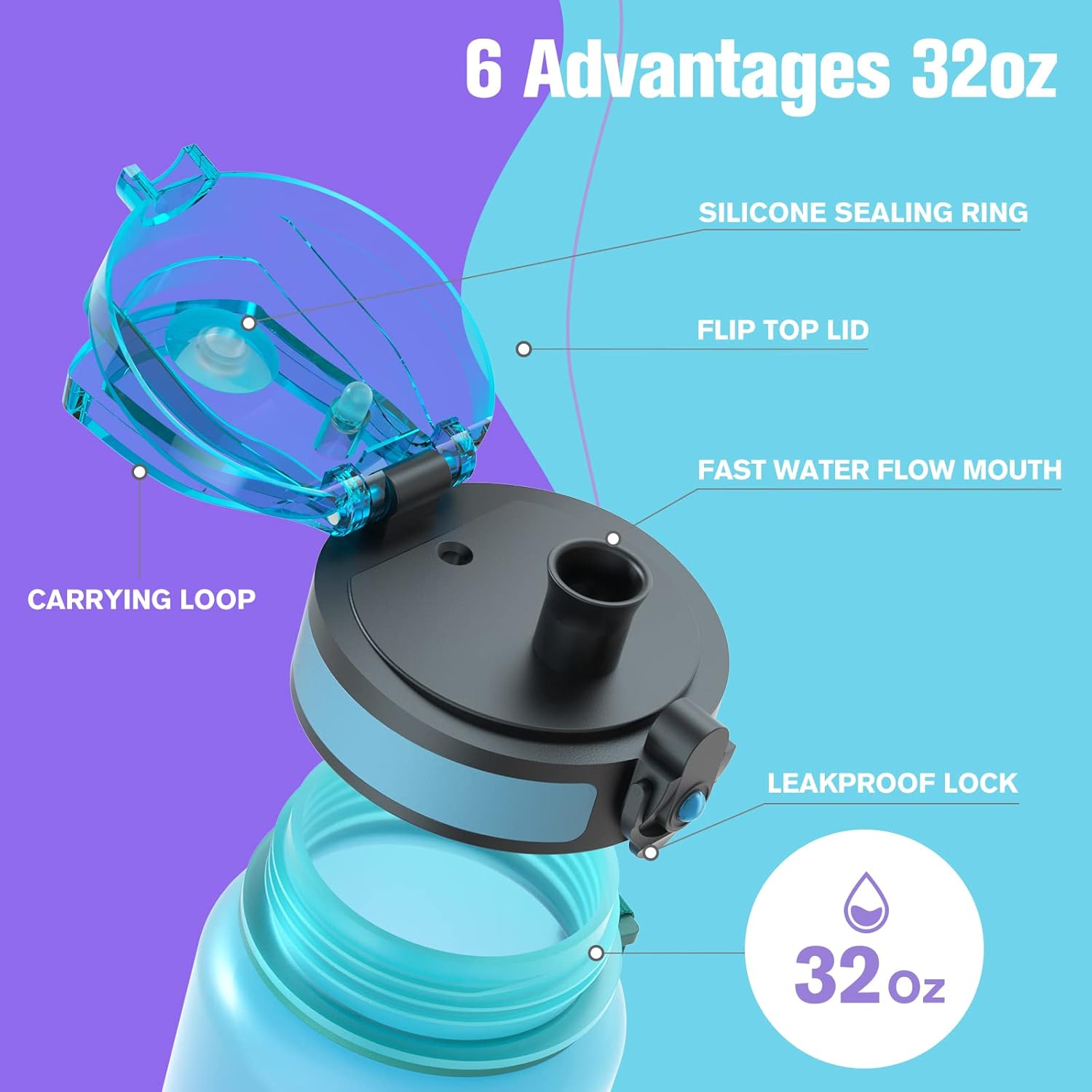 Detalle de Sahara Sailor 1L leakproof water bottle