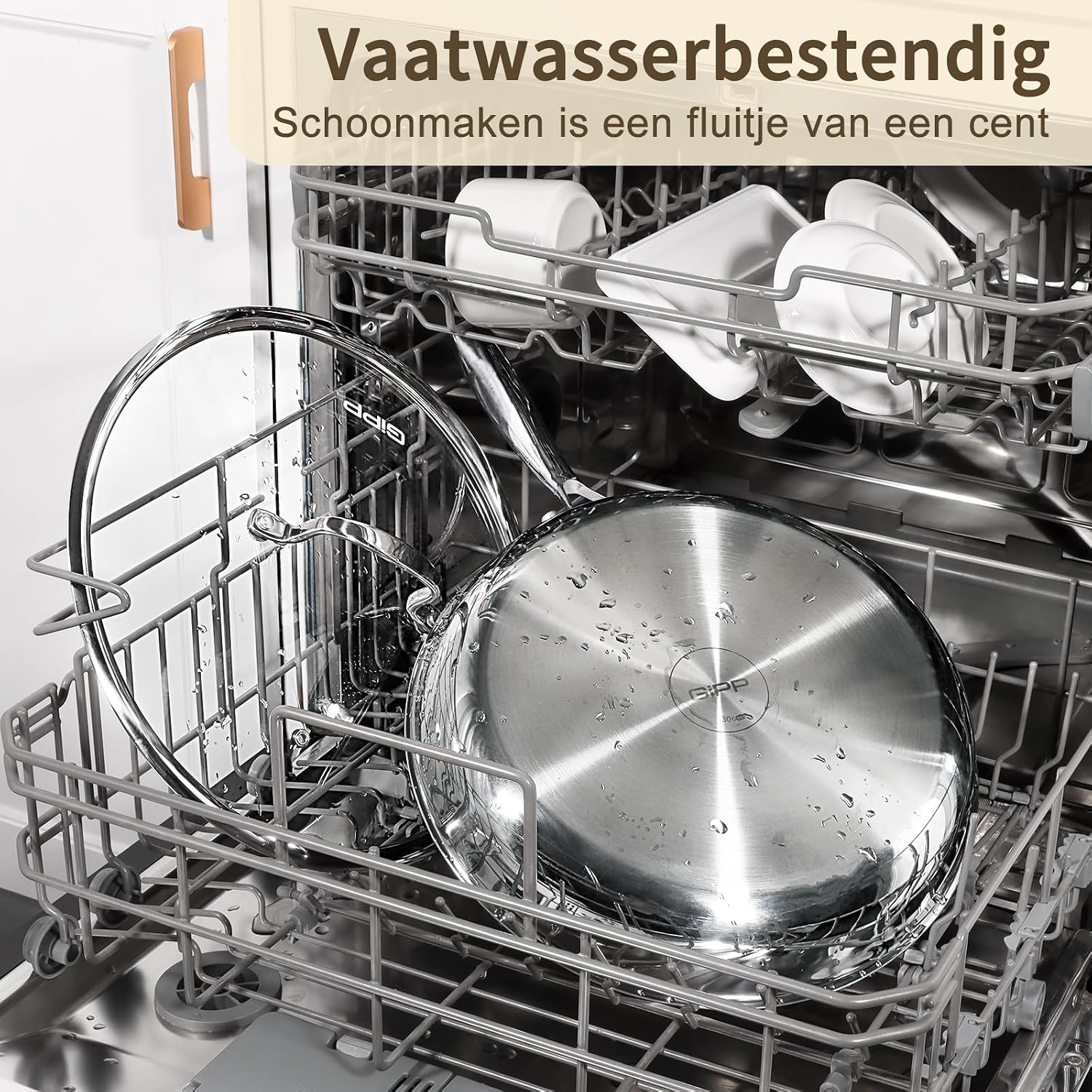 Thumbnail 3 de GiPP LSH-JPK koekenpan 26 cm van roestvrij staal met keramische antiaanbaklaag