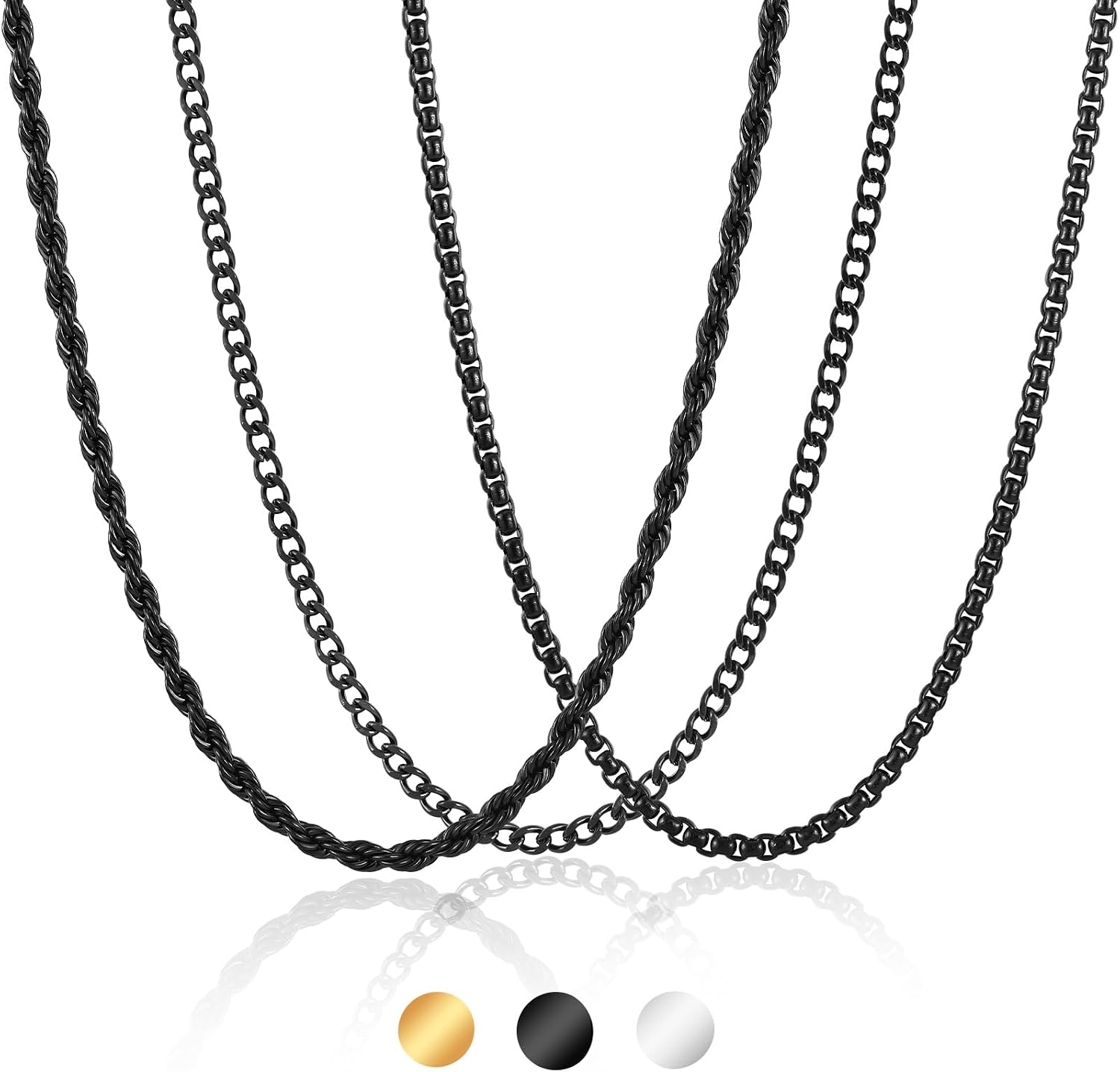 Detalle de Esmoly Collana Uomo set 3 pezzi 45–60 cm
