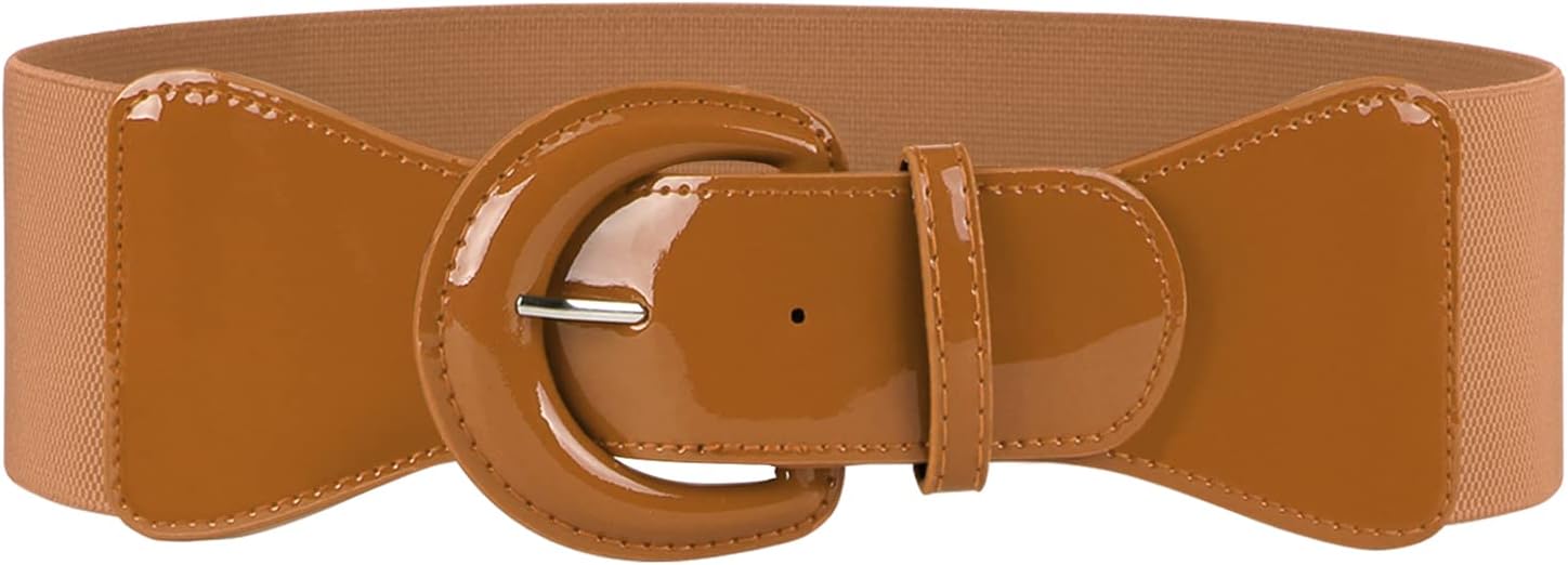 Thumbnail 6 de JASGOOD Women's Wide Elastic Belt, Patent Leather