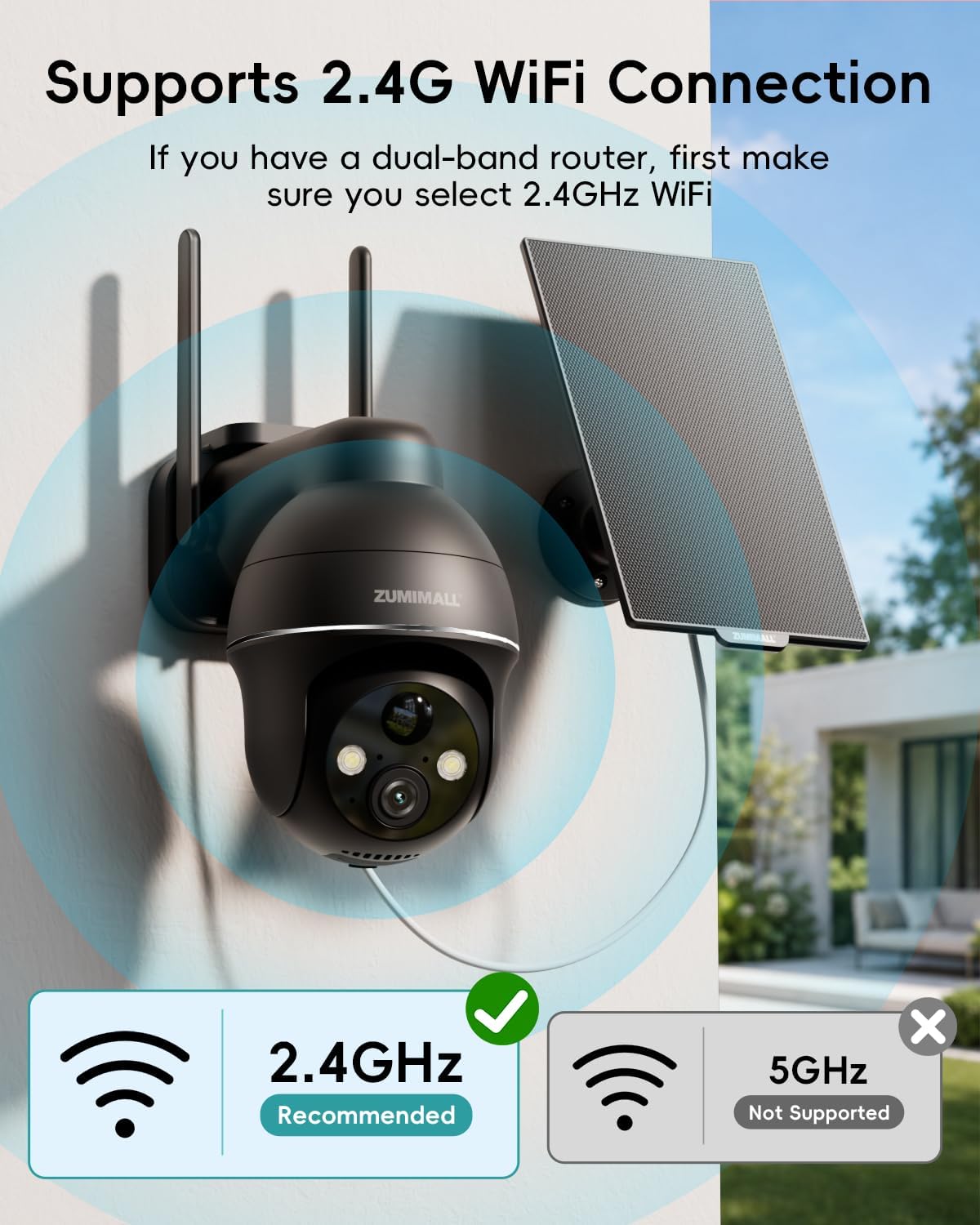 Detalle de ZUMIMALL Solar Security Camera, 2K