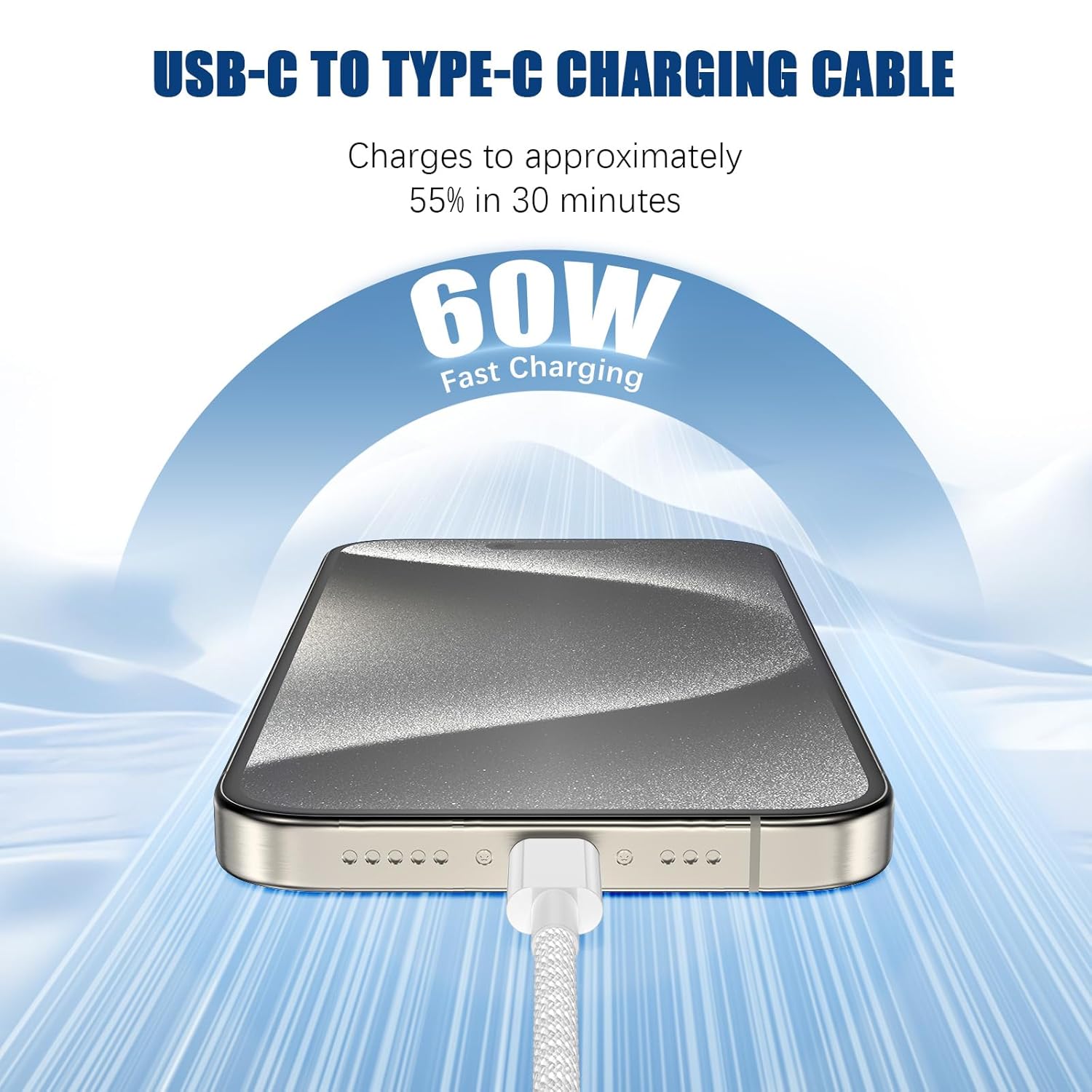 Thumbnail 1 de USB C to C Fast Charger Cable 10ft 60W