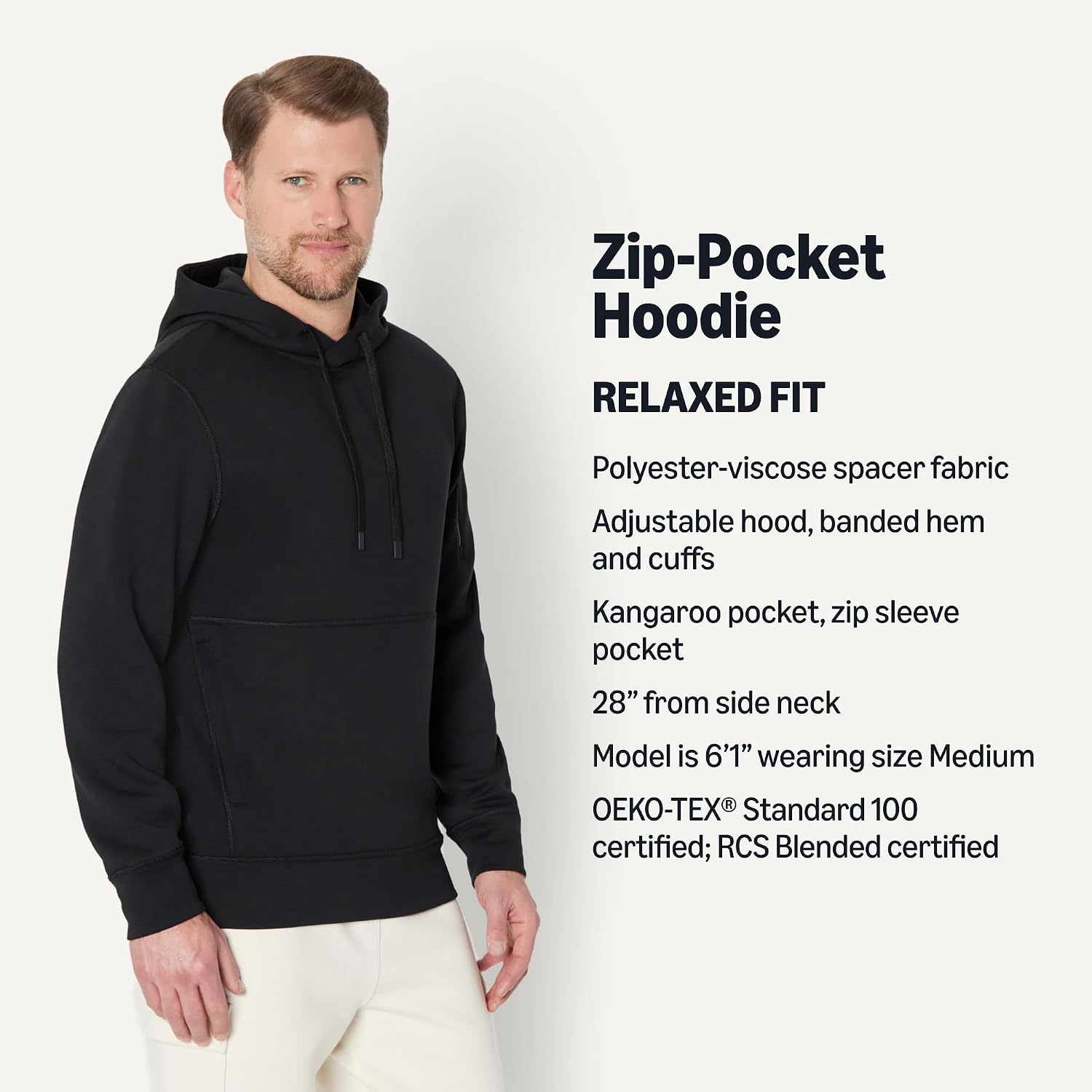 Detalle de Amazon Essentials Men's Active Sweat Relaxed-Fit Hoodie