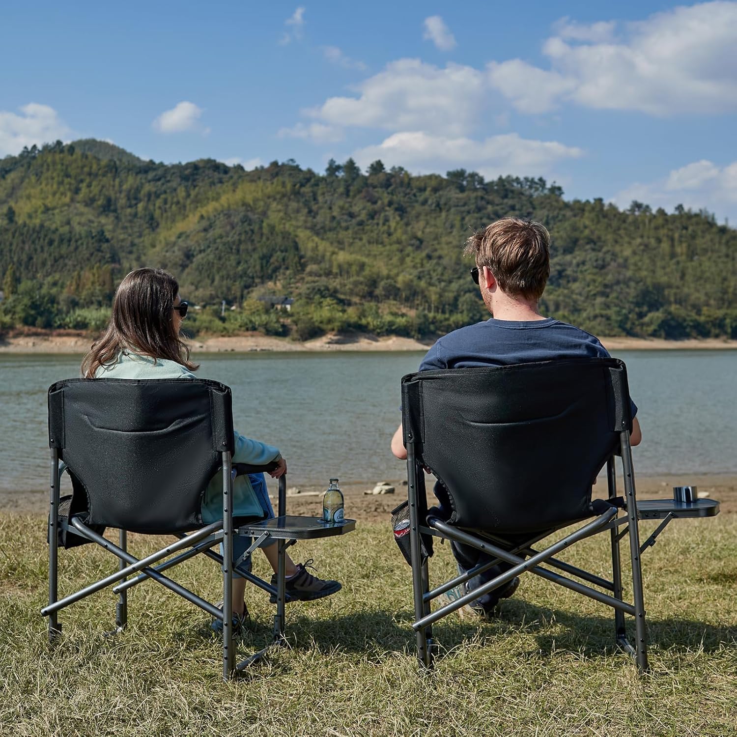 Thumbnail 1 de Timber Ridge Aluminum Oversized Camping Chair with Side Table & Detachable Pocket (Black)