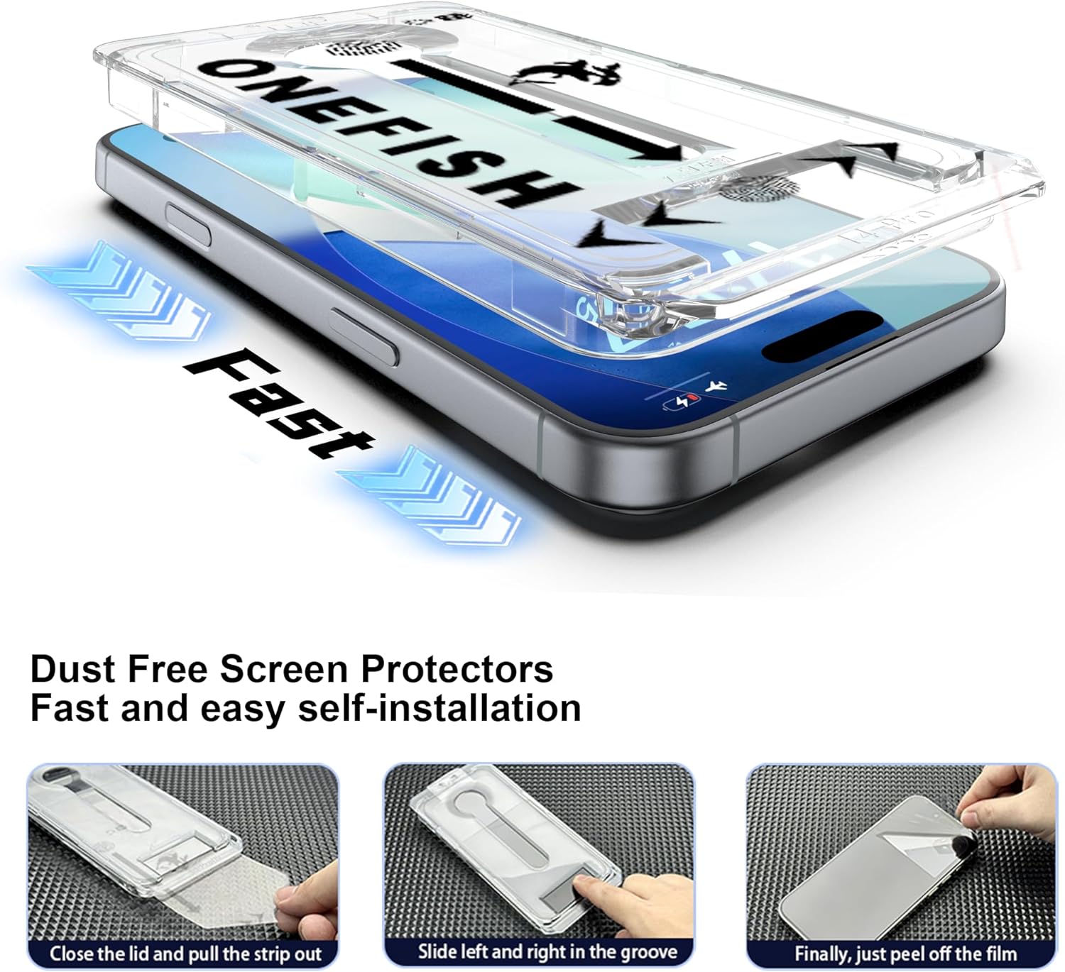 Thumbnail 2 de OneFish Privacy Screen Protector for iPhone 17 Pro Max (6.9 Inch) with Airbag Edge Protection – 2 Pack