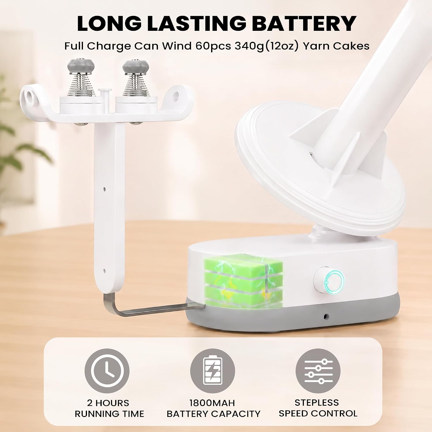 Detalle de Electric Yarn Winder, 1800mAh Battery