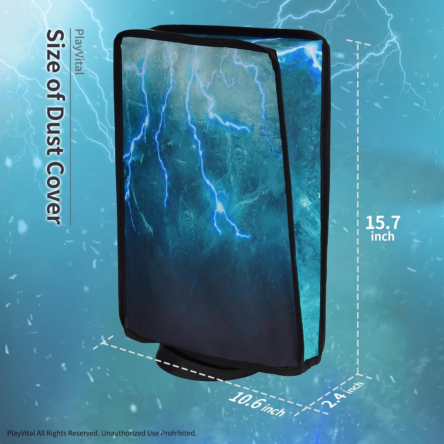 Thumbnail 5 de PlayVital Dust Cover for PS5 Console – Green Storm Thunder