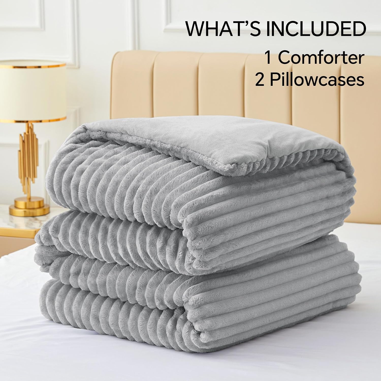 Thumbnail 5 de BEDELITE Queen Fleece Comforter Set 1 with Pillowcases