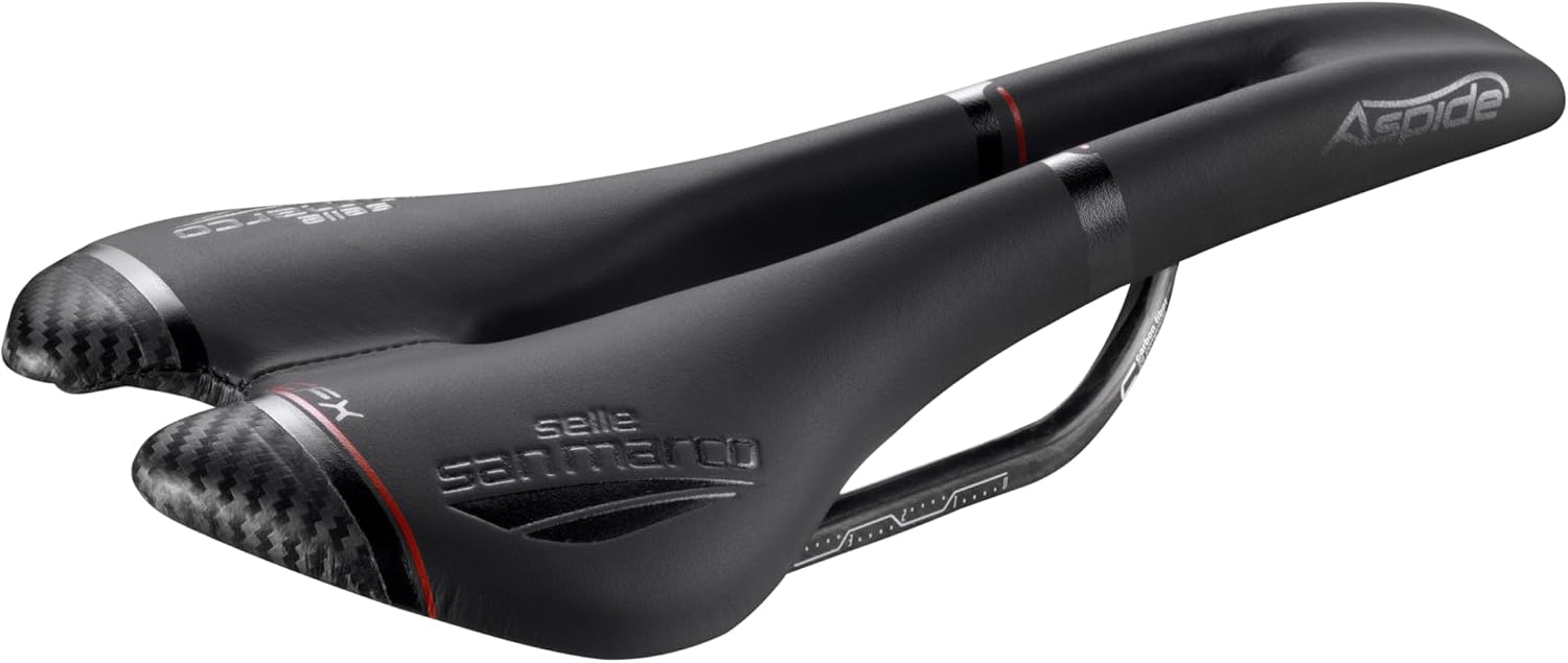 Detalle de Selle San Marco ASPIDE Carbon FX – siodełko szosowe z karbonowymi szynami