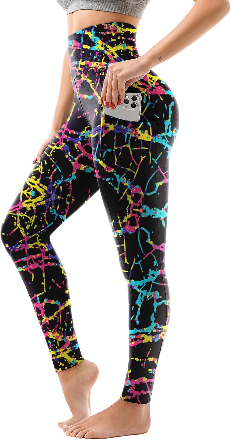 Detalle de SINOPHANT High Waisted Leggings with Pockets for Women – Full Length, Buttery Soft Stretchy Yoga Pants