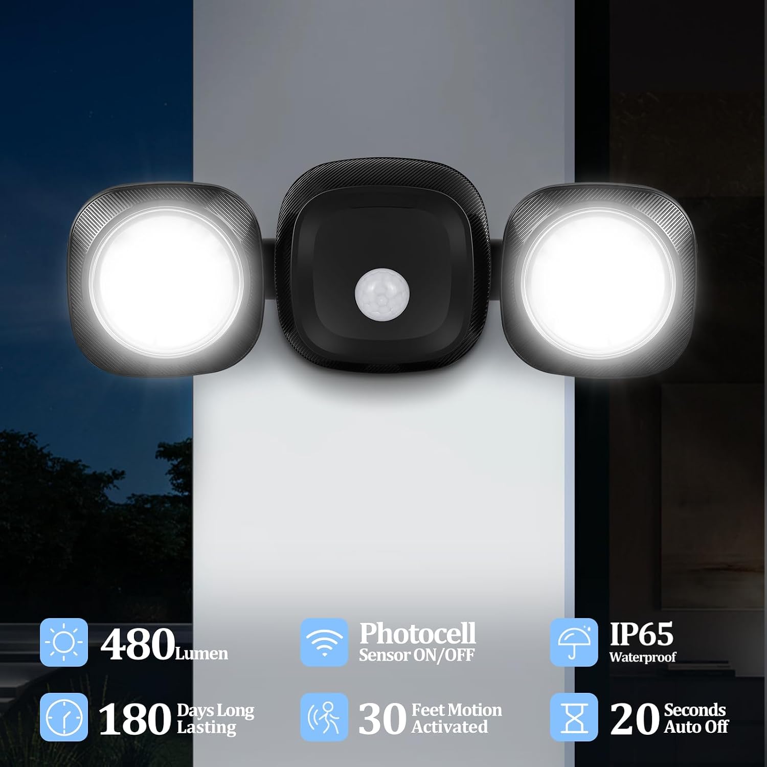Detalle 2 de Toowell Battery Security Lights 480 lm