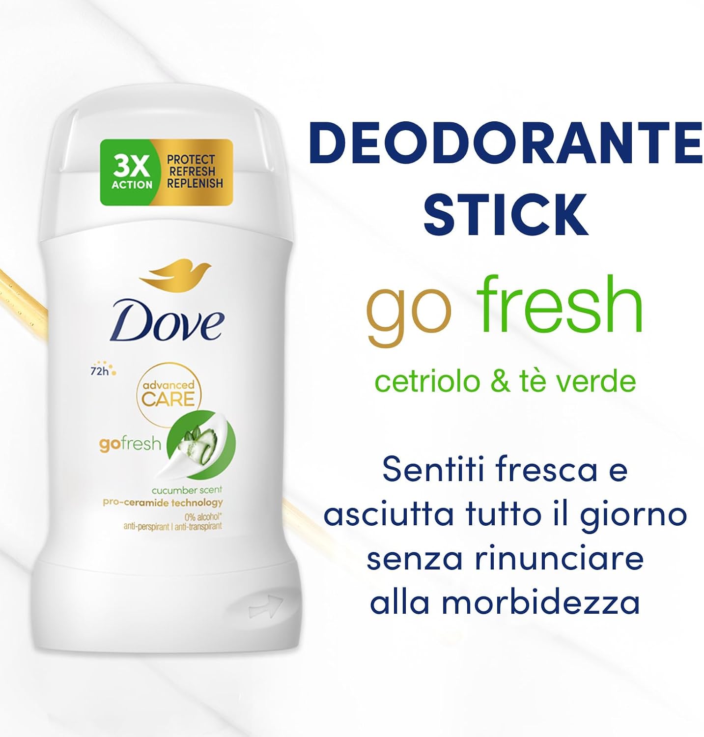 Detalle de Dove Deodorante Stick Go Fresh, 72 ore
