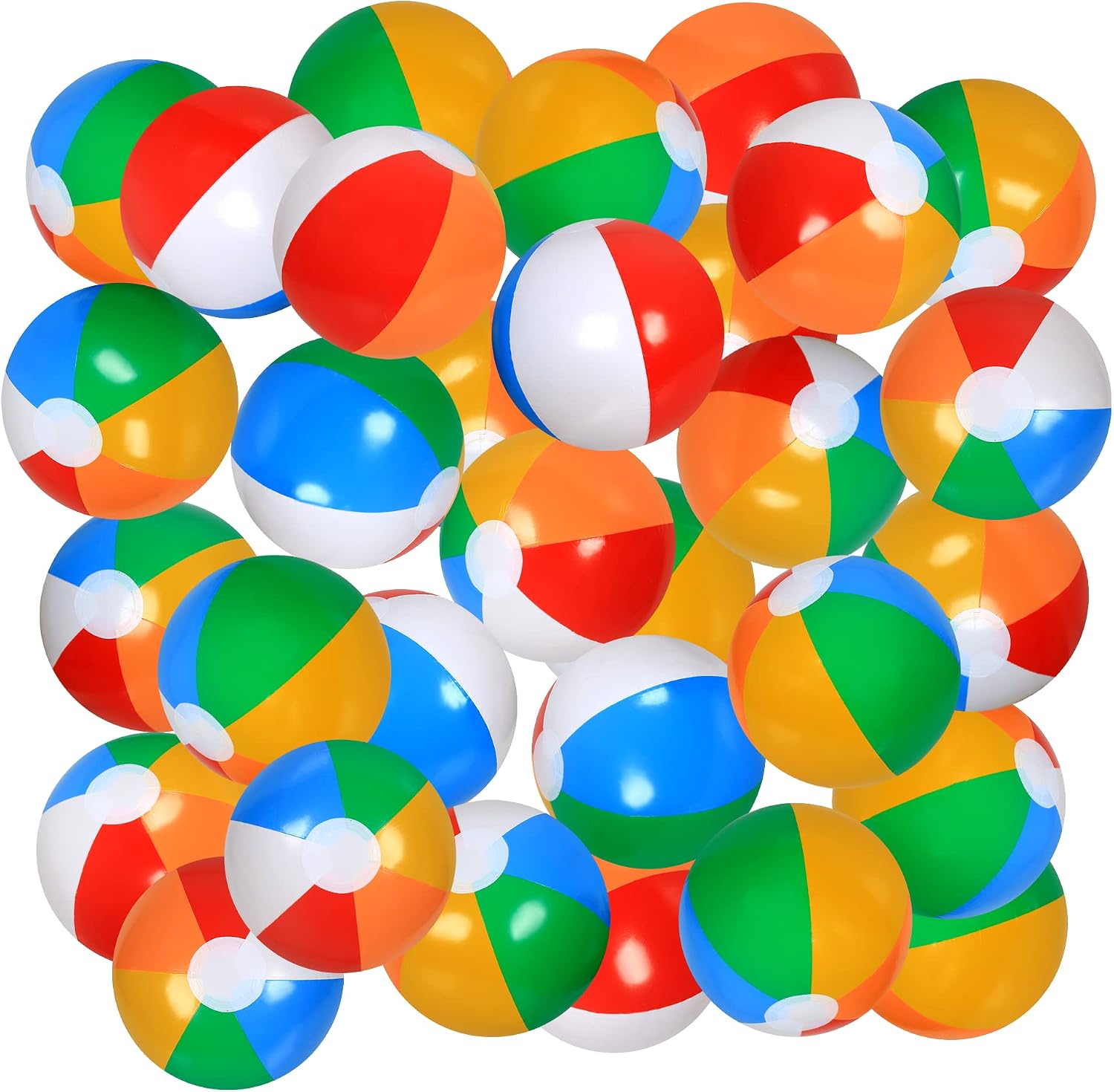 Detalle de LYDTICK 30-Pack Inflatable Beach Balls for Pool & Beach Water Games (Bulk)