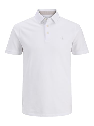 Detalle de Jack & Jones JJepaulos Polo Ss Noos Polo Hombre Blanco L – Algodón piqué, corte entallado