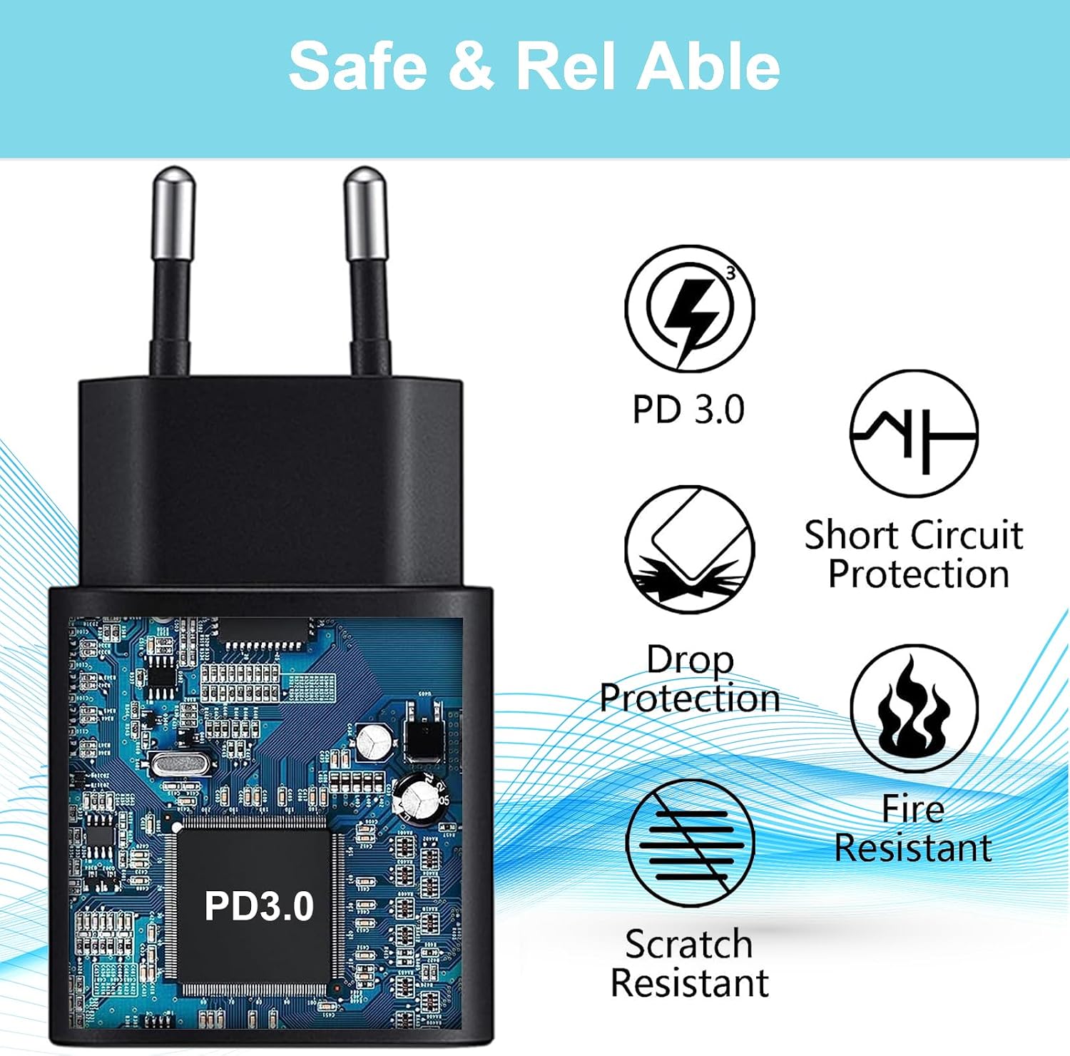 Detalle 2 de 2er-Pack 25W USB C Ladegerät für Samsung