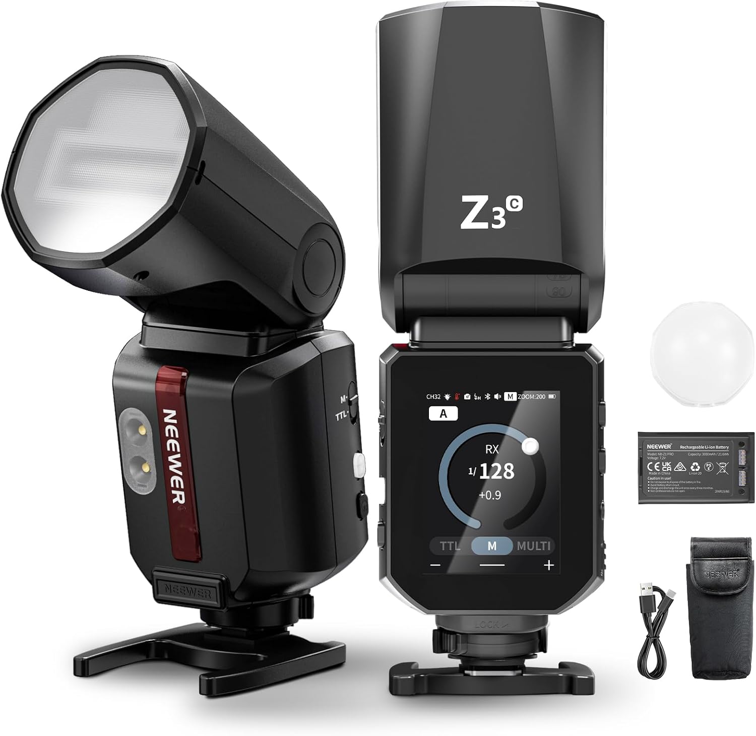 NEEWER Flash 100Ws Z3-C 2,4G TTL avec écran tactile, HSS 1/8000 pour Canon et Godox