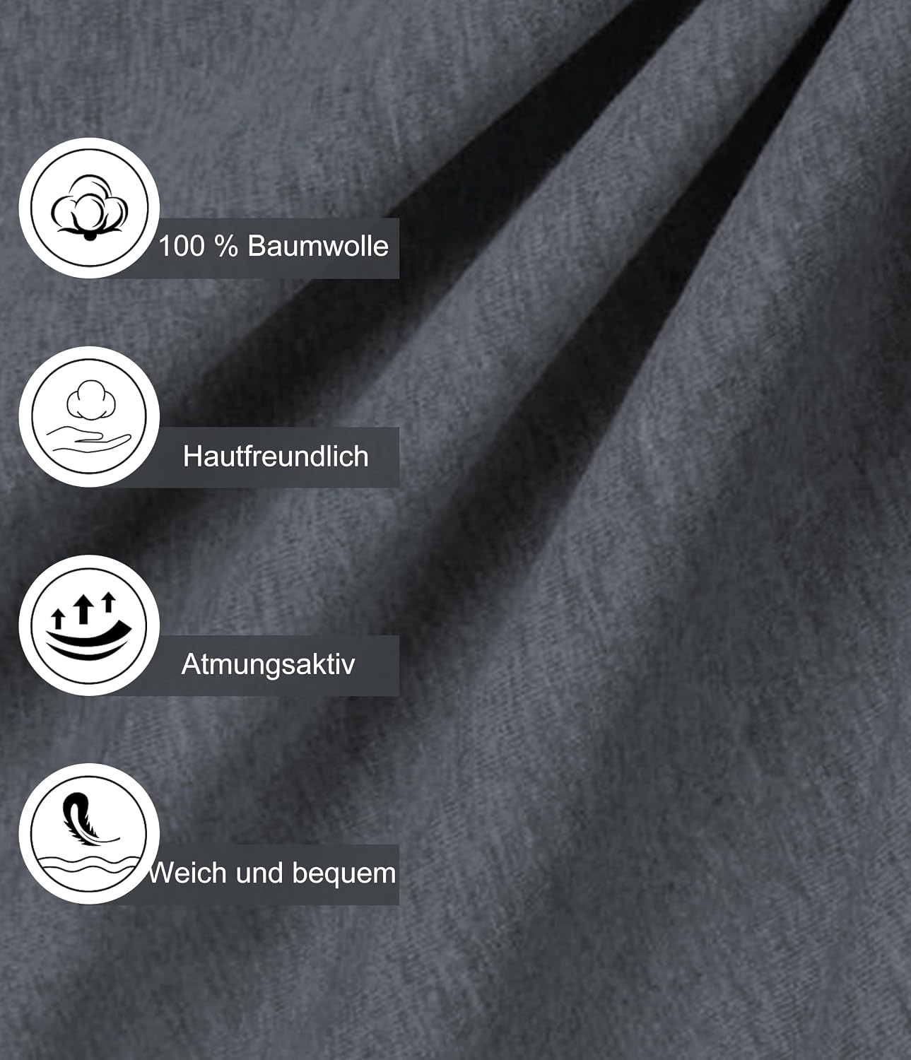 Detalle de COLORFULLEAF Bademantel Herren Leicht 100% Baumwolle – gemütlich, vielseitig und langlebig