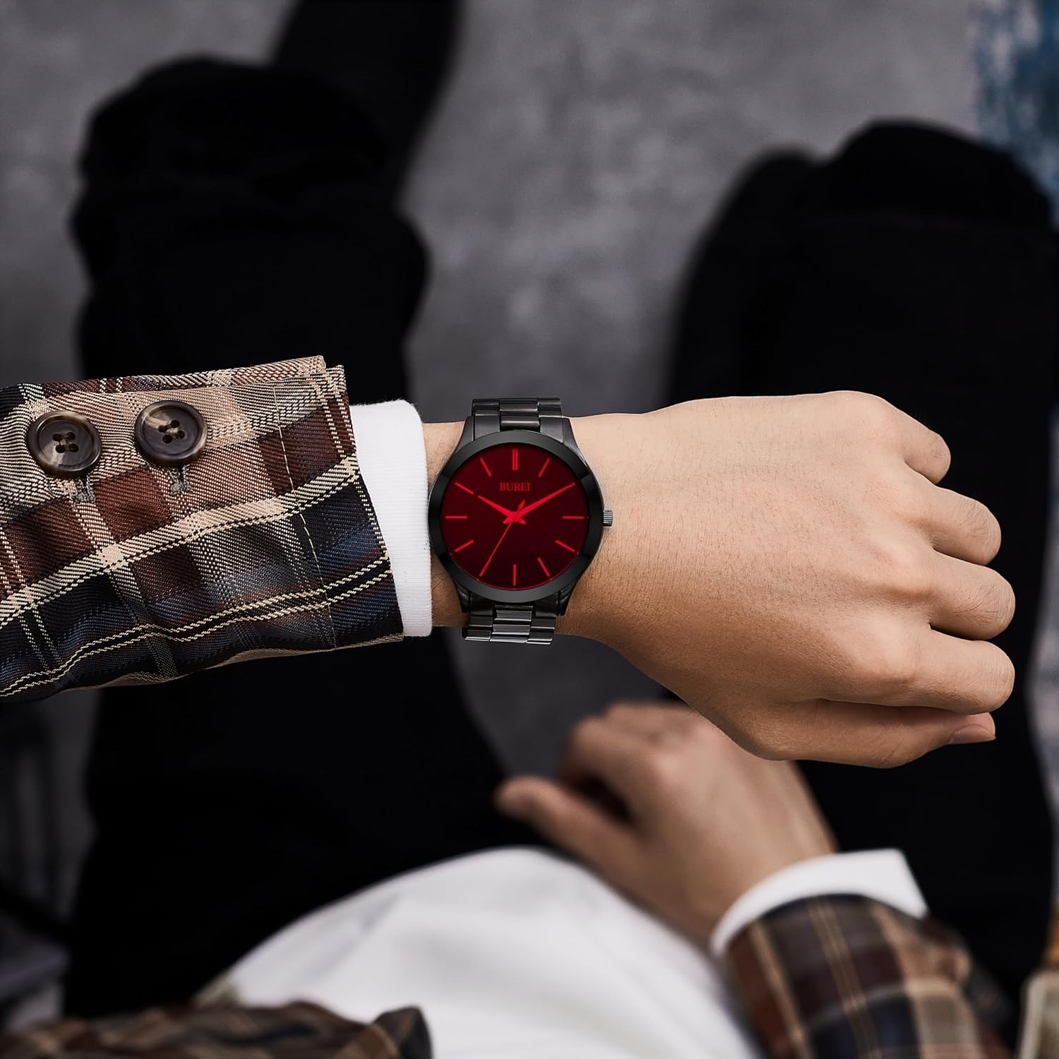 Thumbnail 4 de BUREI Montre 44 mm minimaliste pour homme
