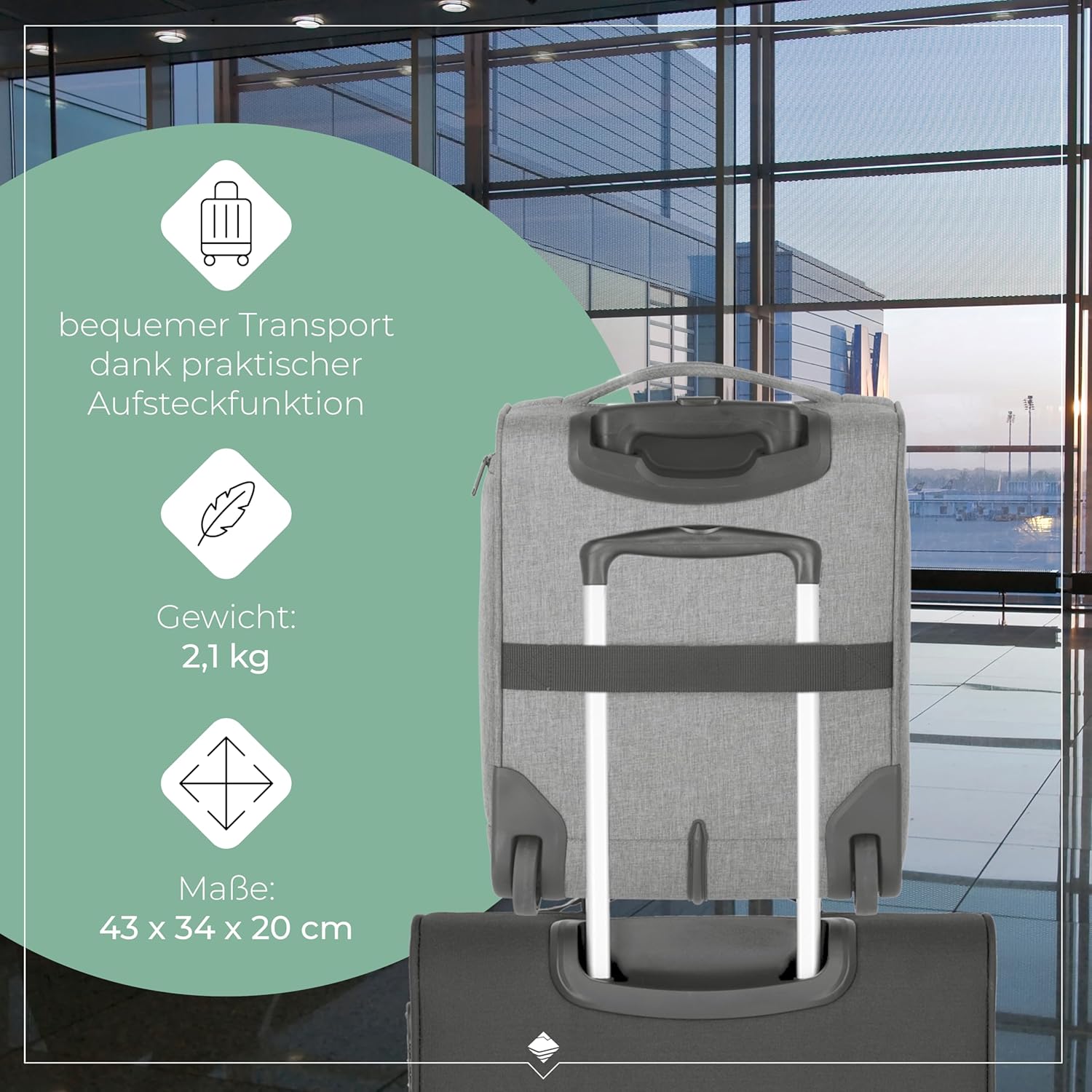 Thumbnail 2 de Travelite Underseat Koffer 43 cm – Leichtes Handgepäck mit Liquids Bag, 28 Liter, 2 Rollen