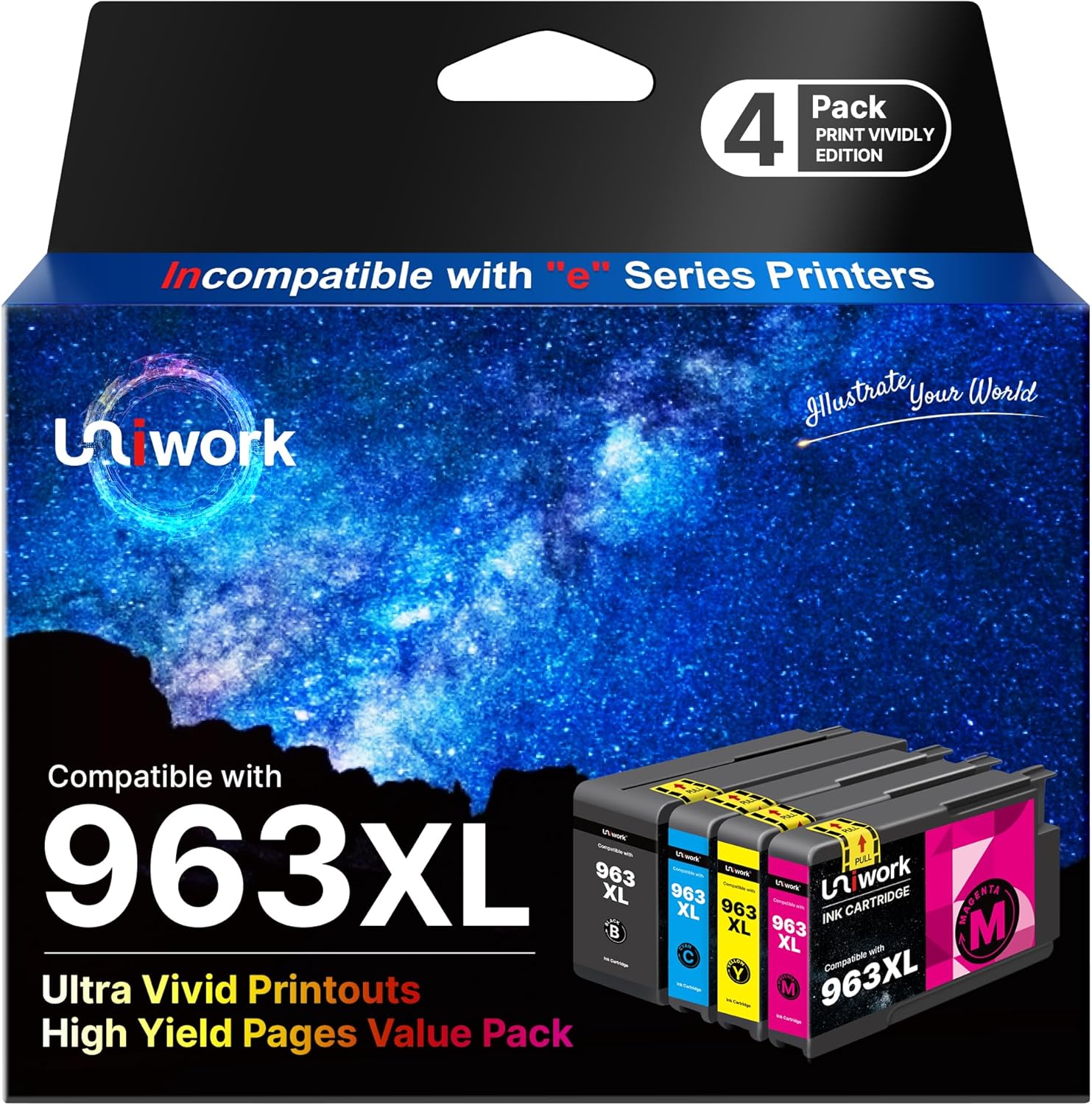 Detalle de Uniwork 963 XL Druckerpatronen 4er-Pack