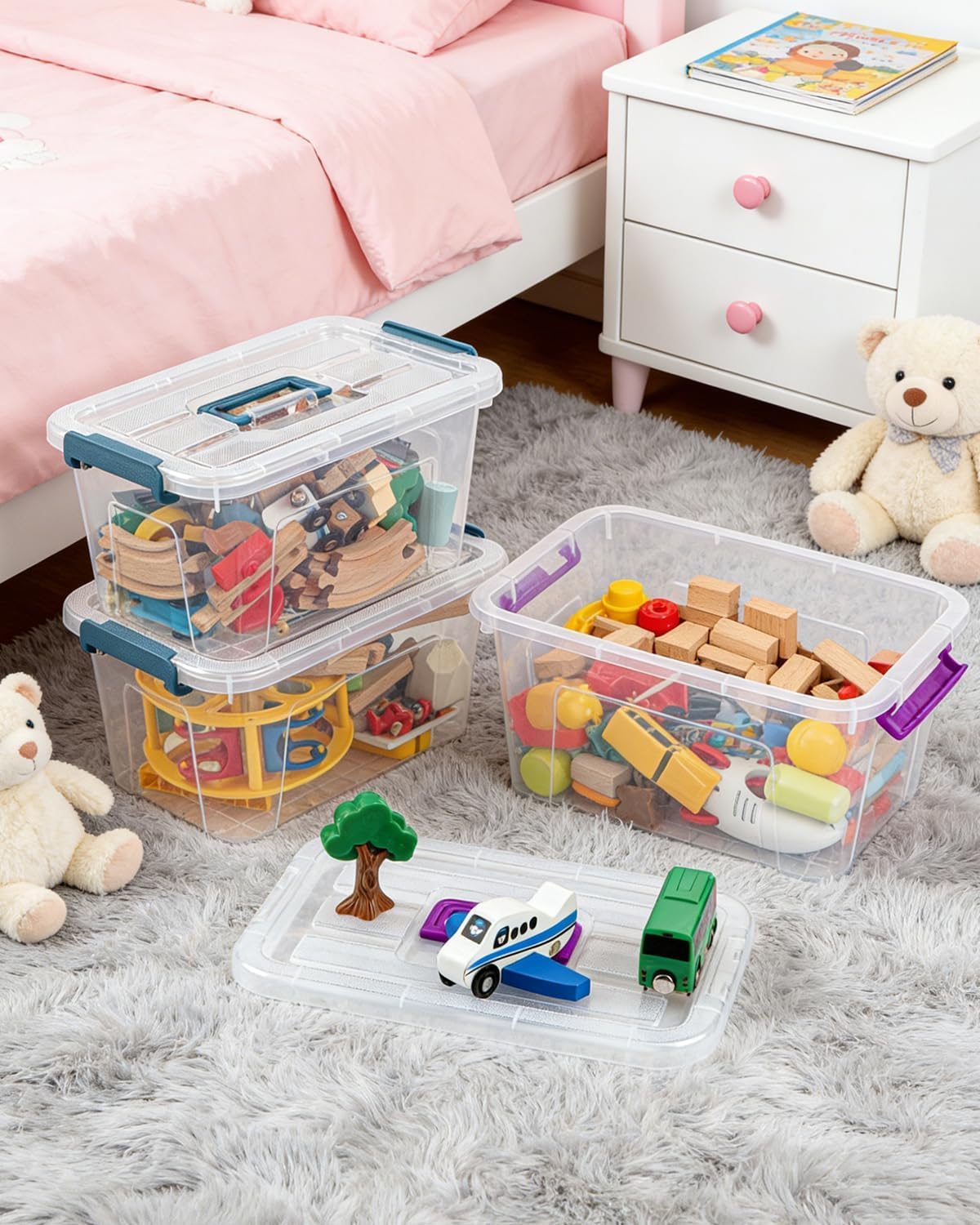 Detalle de NUMIFUN Plastic Storage Bins, 7-Quart