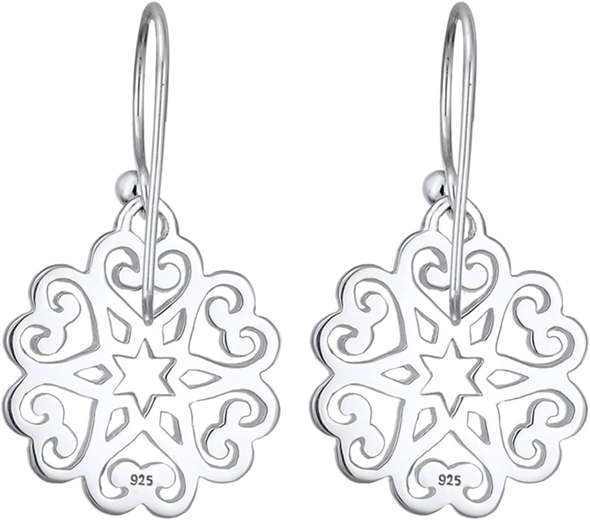 Detalle 2 de Elli Damen-Ohrhänger Herz Sterne 925 Silber