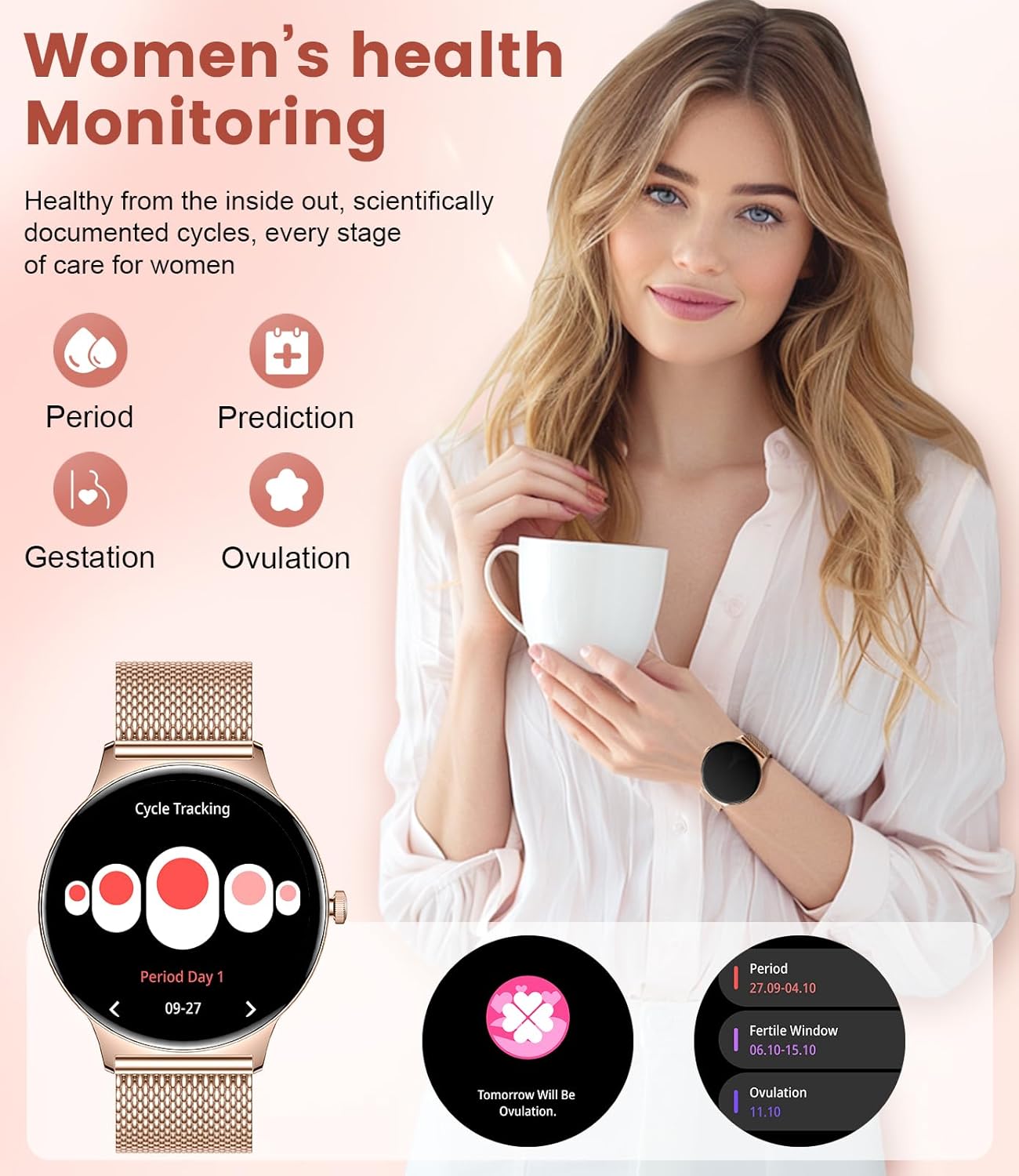 Detalle de LIGE Smart Watch for Women with Bluetooth Call and 1.43" AMOLED Screen