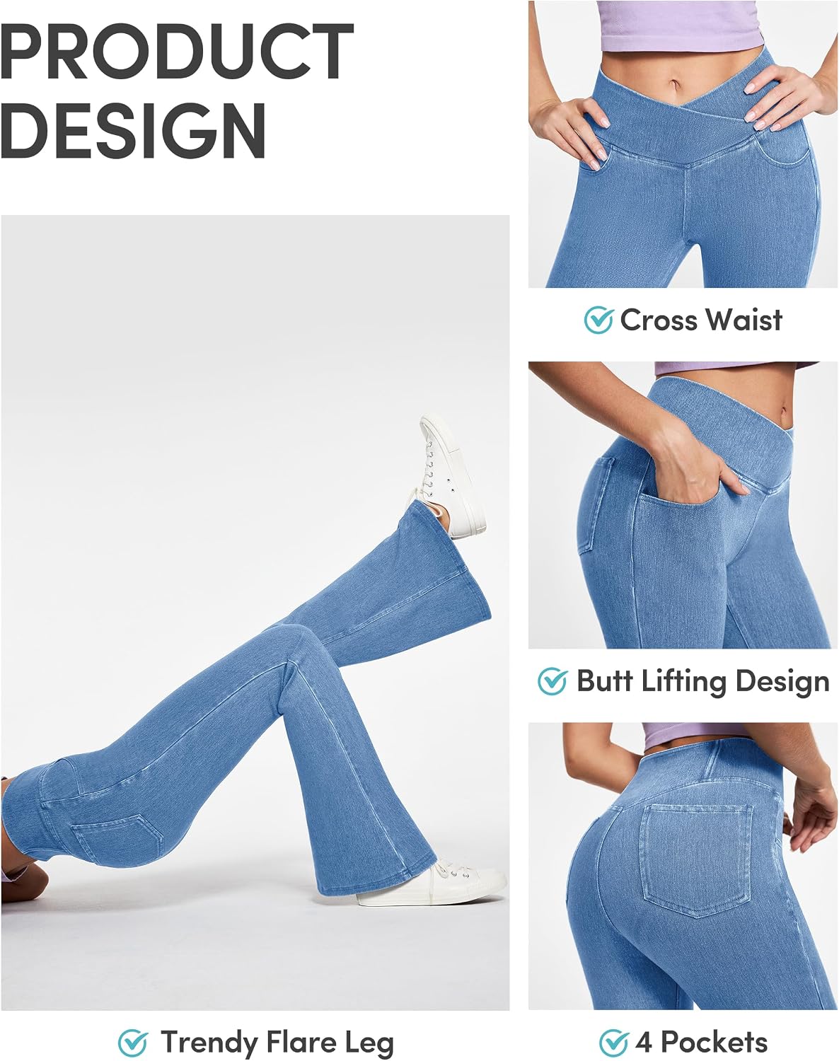 Detalle 2 de IUGA Pull-On Flare Jeans
