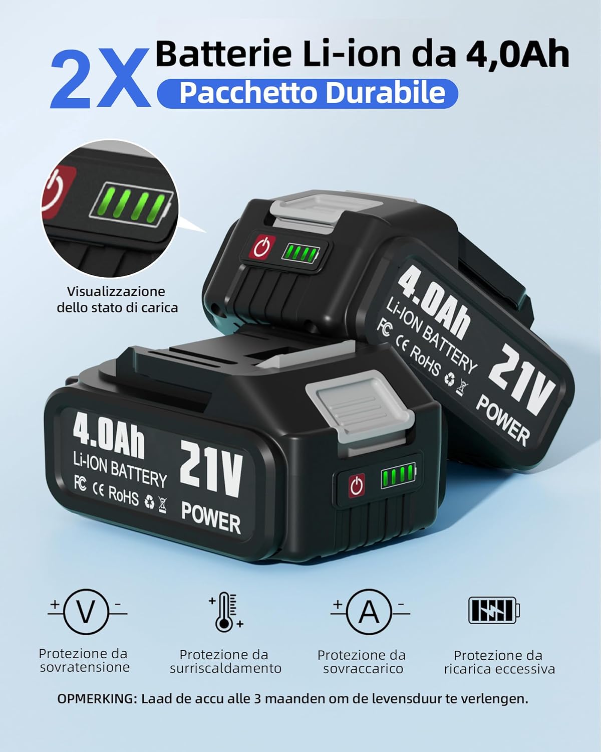 Thumbnail 2 de Idropulitrice a batteria 65 Bar portatile con pistola e ugelli