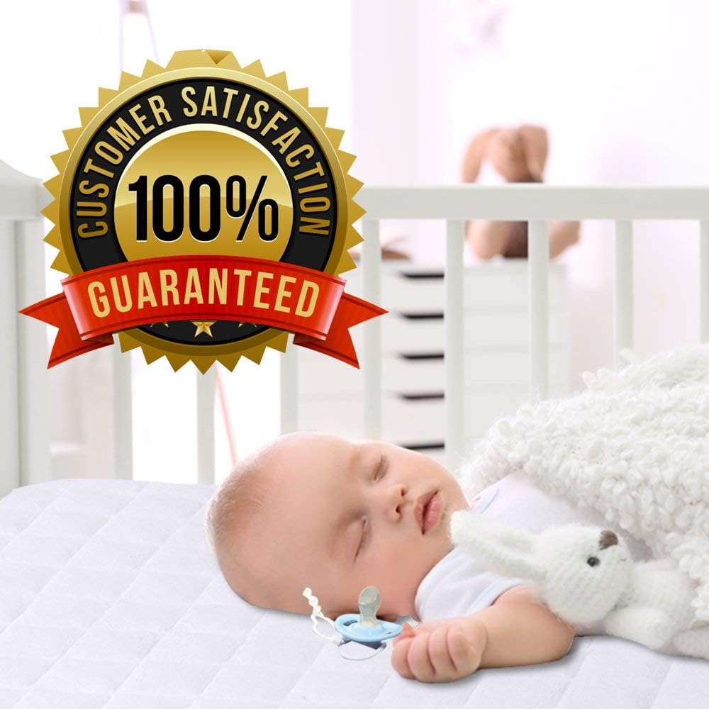 Thumbnail 6 de PlushDeluxe 4728 Crib Mattress Protector, Waterproof Bamboo Viscose, Quilted Cotton
