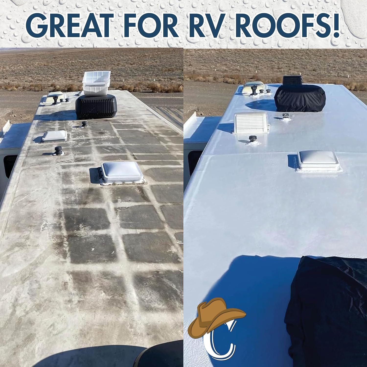 Detalle 2 de Countryman Coatings 100% Silicone Roof Coating (White) for RVs, Campers & Flat Roofs, 4.75 Gallon