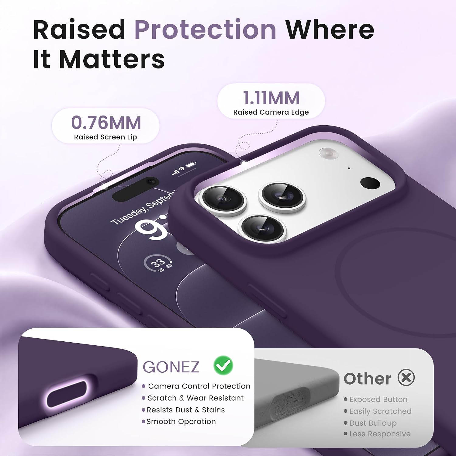 Detalle de GONEZ Magnetic iPhone 17 Pro Case 6.3 inch