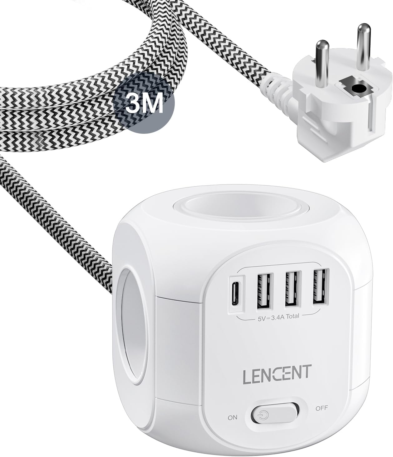 Detalle de LENCENT Cube rallonge 3M 8 en 1