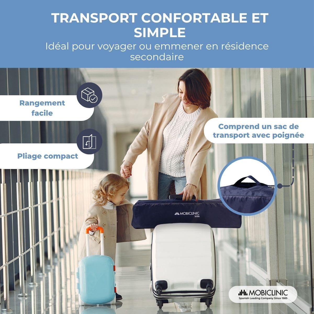 Thumbnail 4 de Mobiclinic Lit Parapluie Bebe 2 en 1, Pliage Ultra-Compact — Lit de voyage et Parc pour bébé