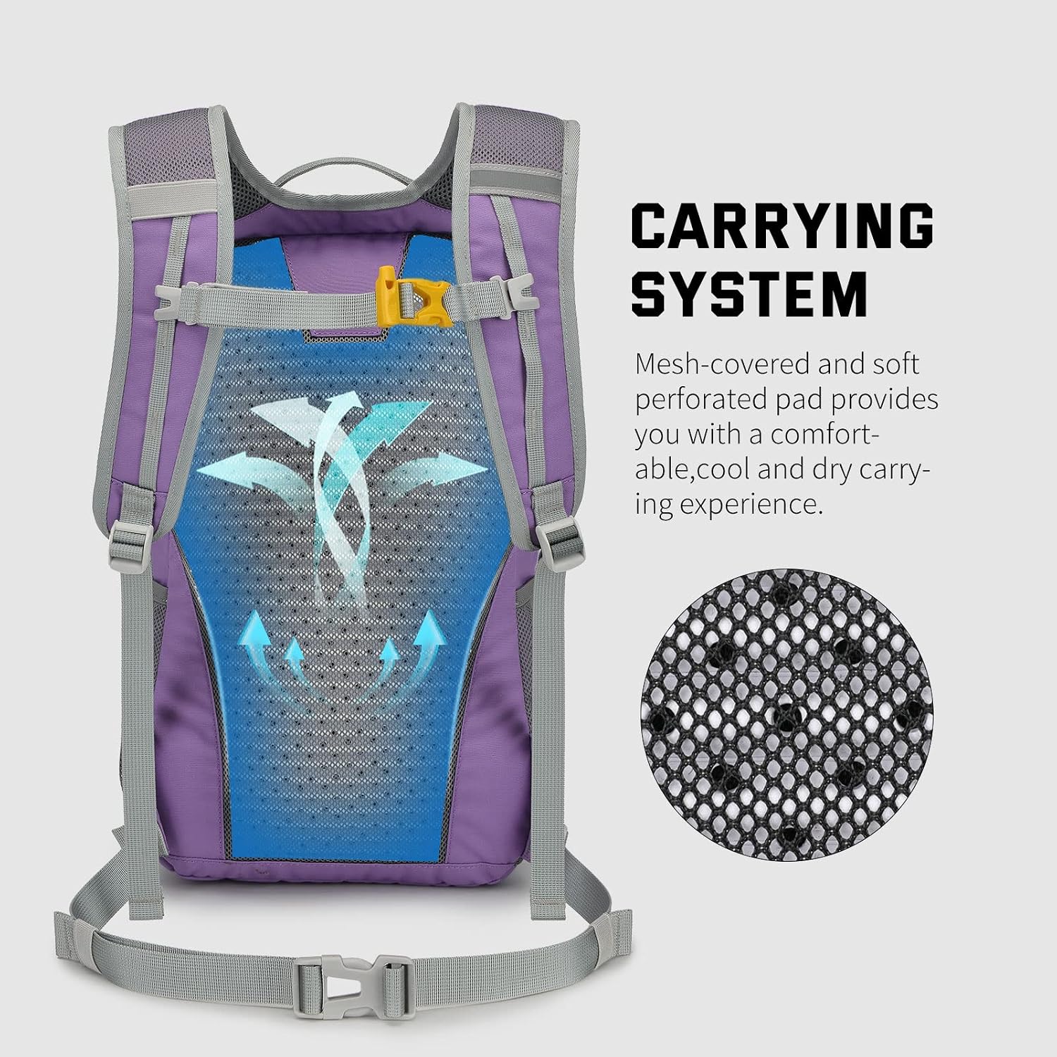 Detalle de SKYSPER 20L Small Hiking Backpack (Purple) – Lightweight Daypack for Trekking