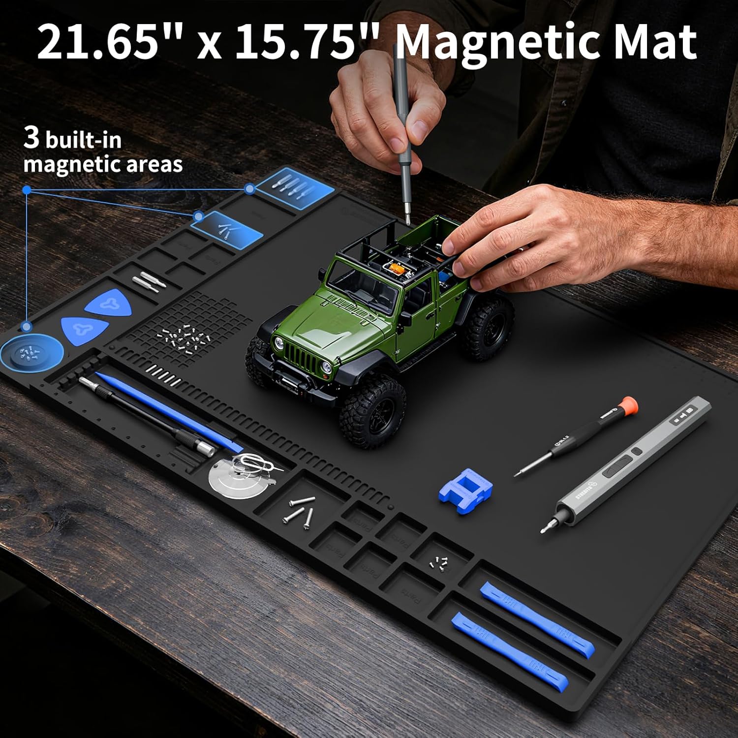 Thumbnail 3 de STREBITO Soldering Mat Large (21.7" x 15.8") with Magnetic Screw Zones, Heat-Resistant Silicone Up to 932°F