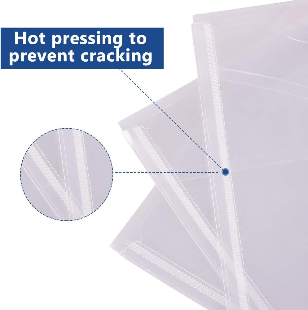 Detalle de MerryNine 24 Pack A4 Clear Plastic Envelopes Wallets