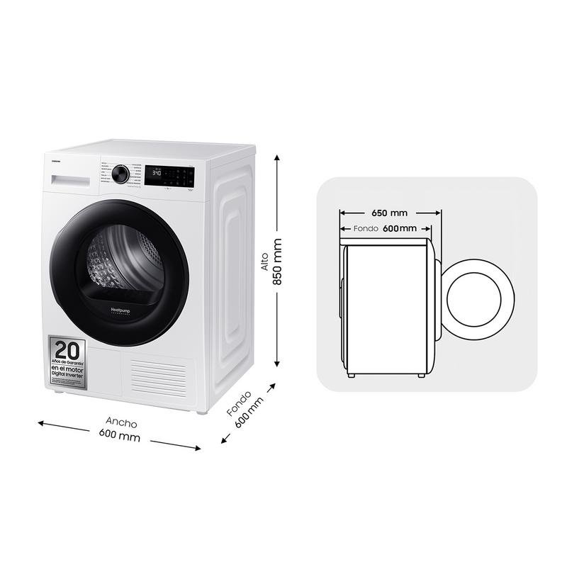 Detalle 2 de Samsung DV90DG52A0AEEC secadora 9 kg