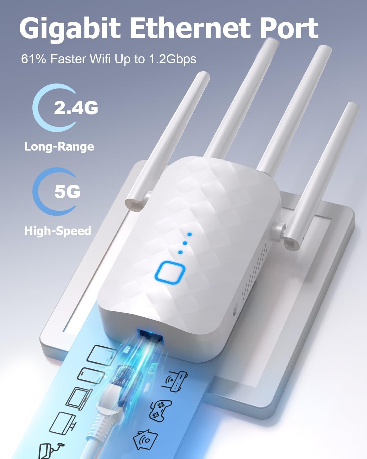 Thumbnail 1 de MEETOWN WLAN Verstärker: Dualband Repeater mit Gigabit‑LAN und AP‑Modus