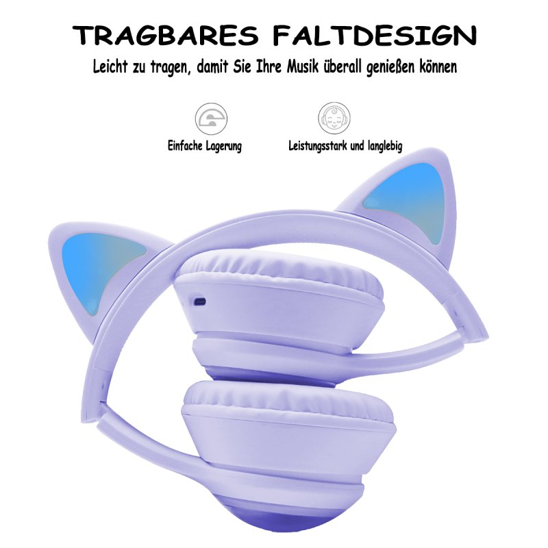 Detalle de Kinsi AKZ-02 auriculares Bluetooth 5,3 85 dB RGB Morados