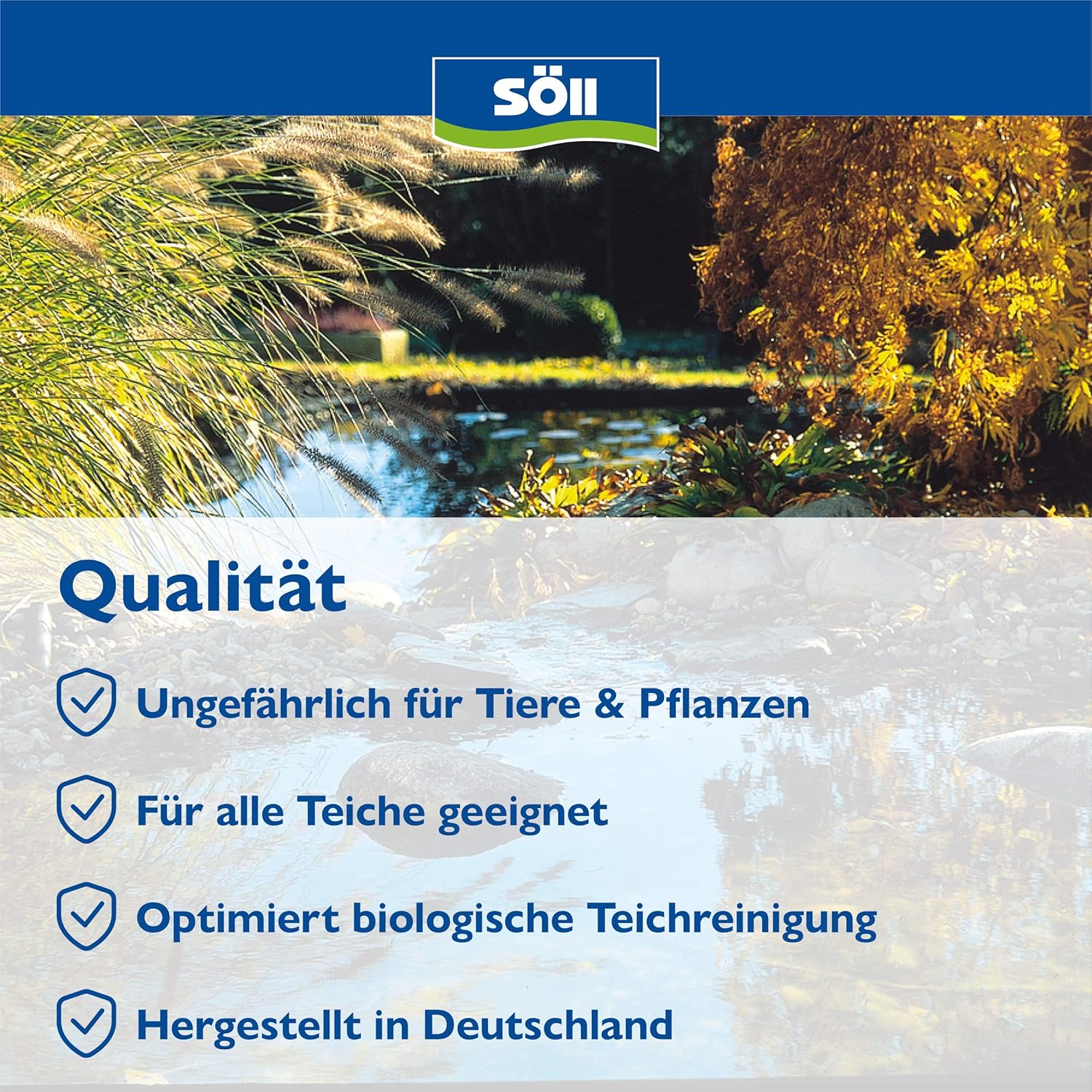 Detalle de Dr. Roth's Teichklar von Söll 80381 – Mikrobiologische Teichpflege für klare Gewässer (1 kg)