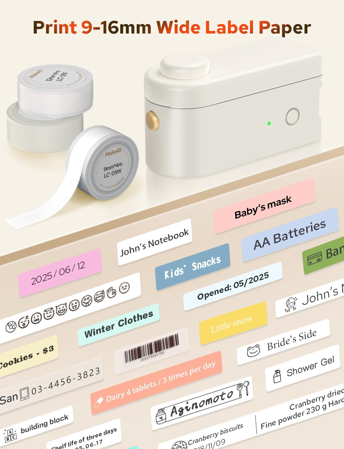 Thumbnail 3 de Makeid L1‑C Mini etichettatrice ricaricabile con Bluetooth