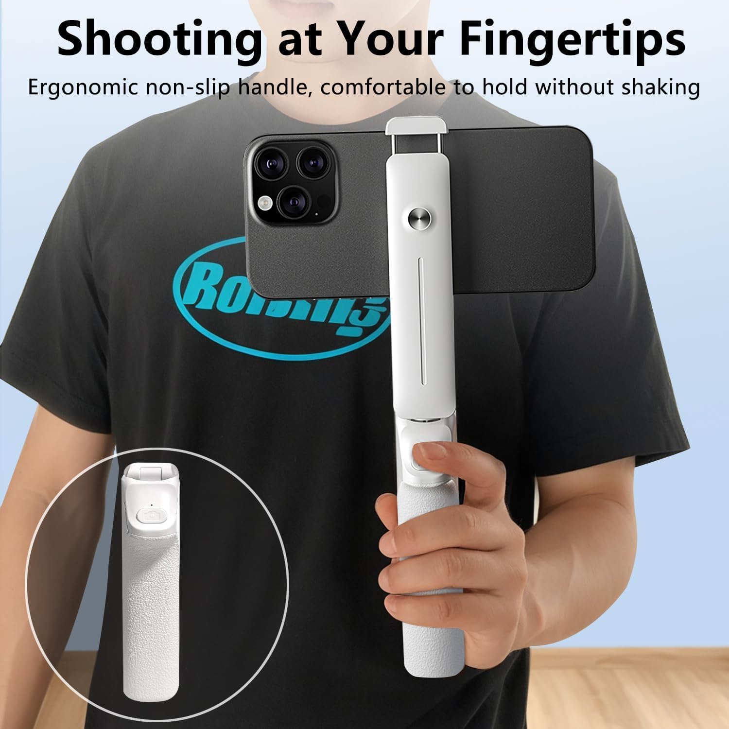 Thumbnail 5 de yAyusi Extendable Mini Selfie Stick for iPhone (Pocket Size with Remote, White)